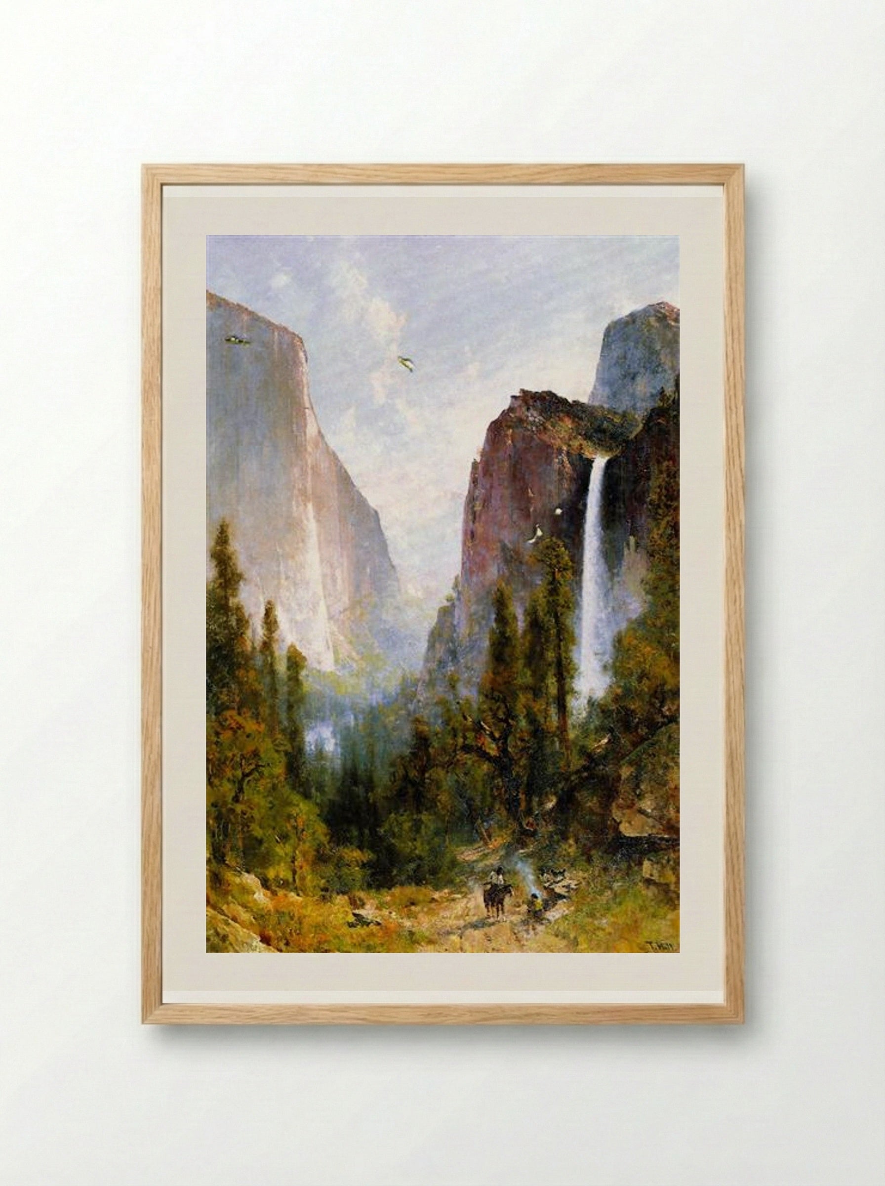 Bridal Veil Fall, Yosemite Valley - Thomas Hill - Framed Print Wood