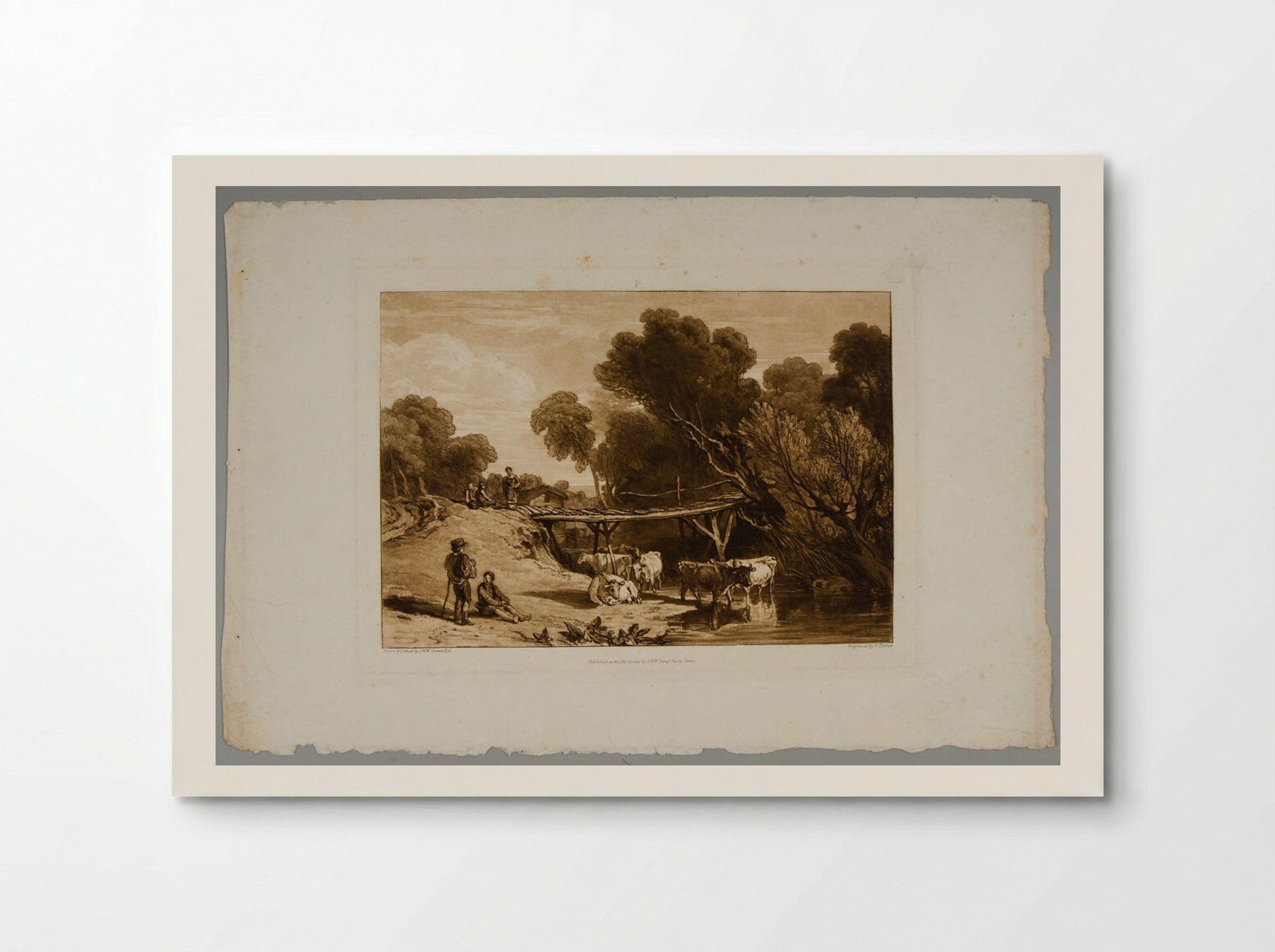 Bridge and Cows - Charles Turner - Poster