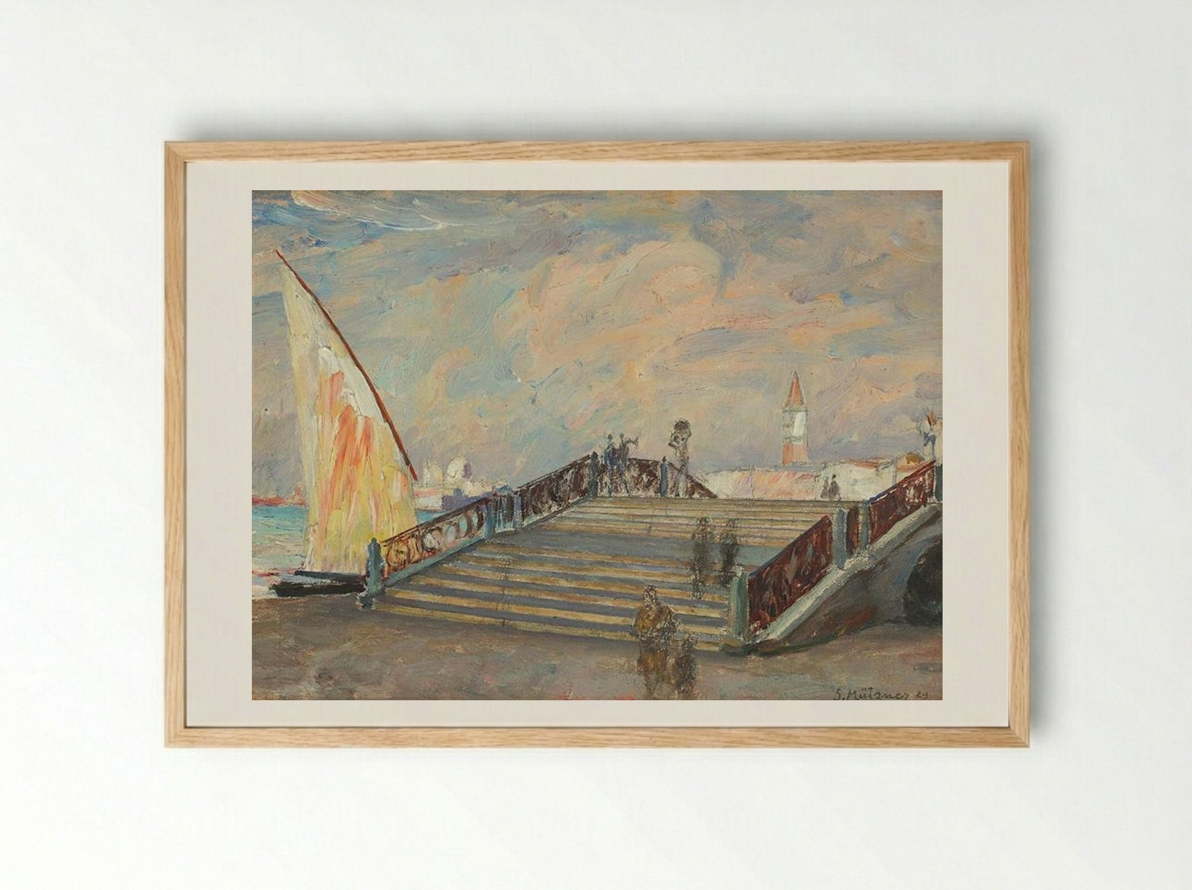 Bridge in Venice - Samuel Mützner - Framed Print Wood