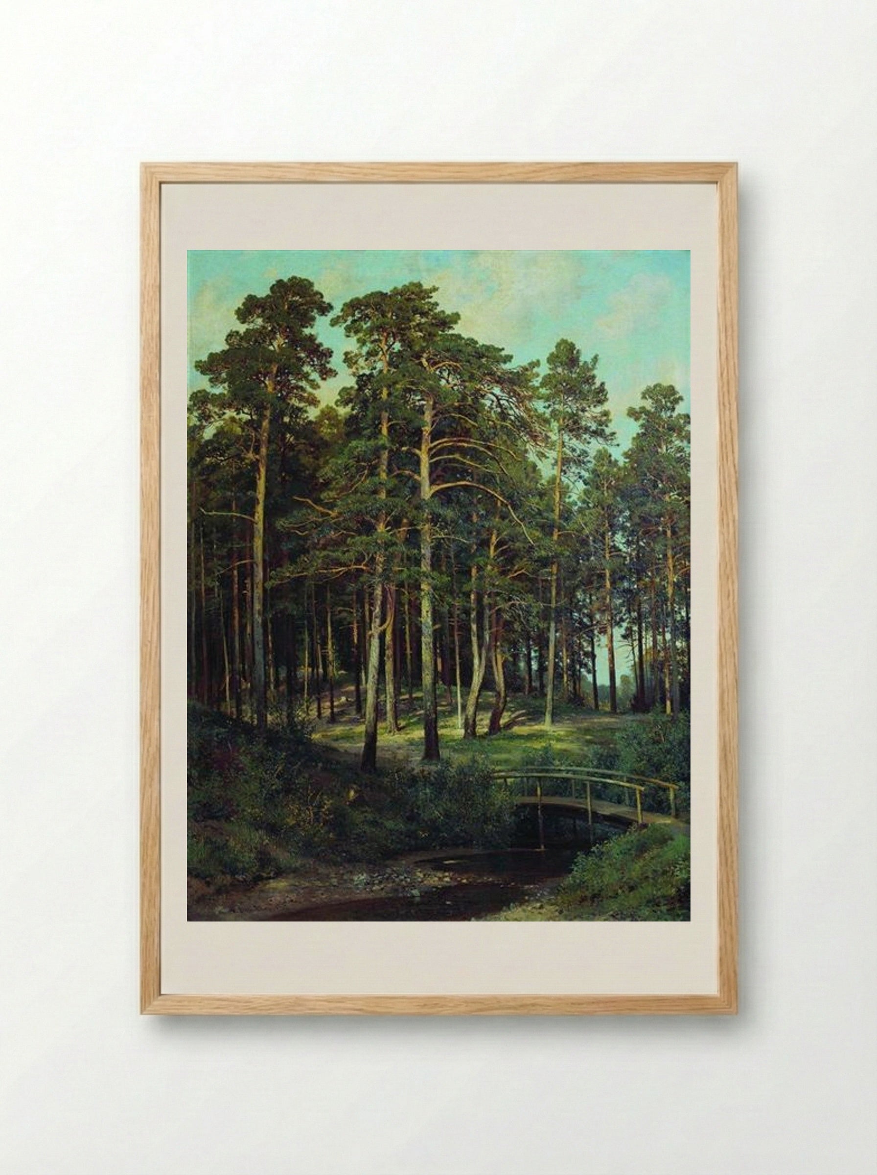 Bridge in the Forest - Ivan Shishkin - Framed Print Wood