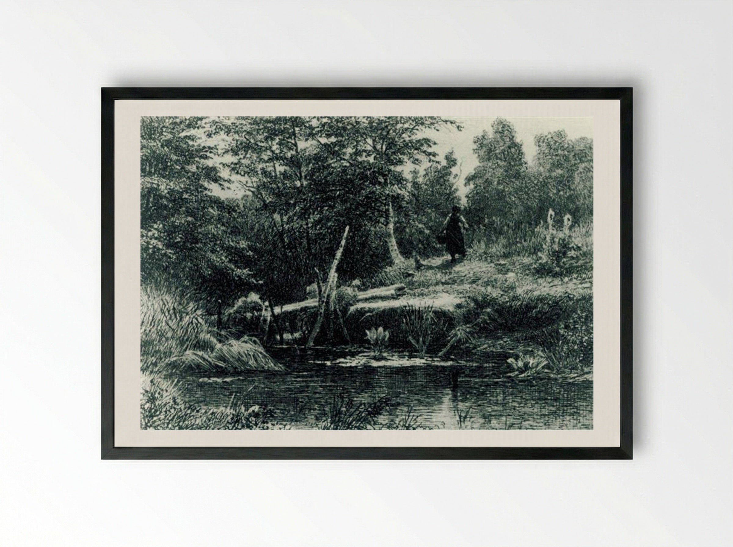 Bridge - Ivan Shishkin - Framed Print Black