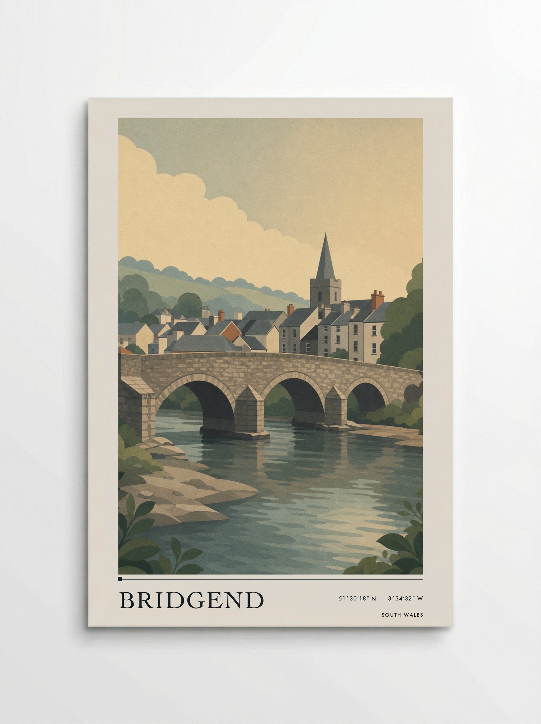 Bridgend South Wales Wales Travel Poster - Poster