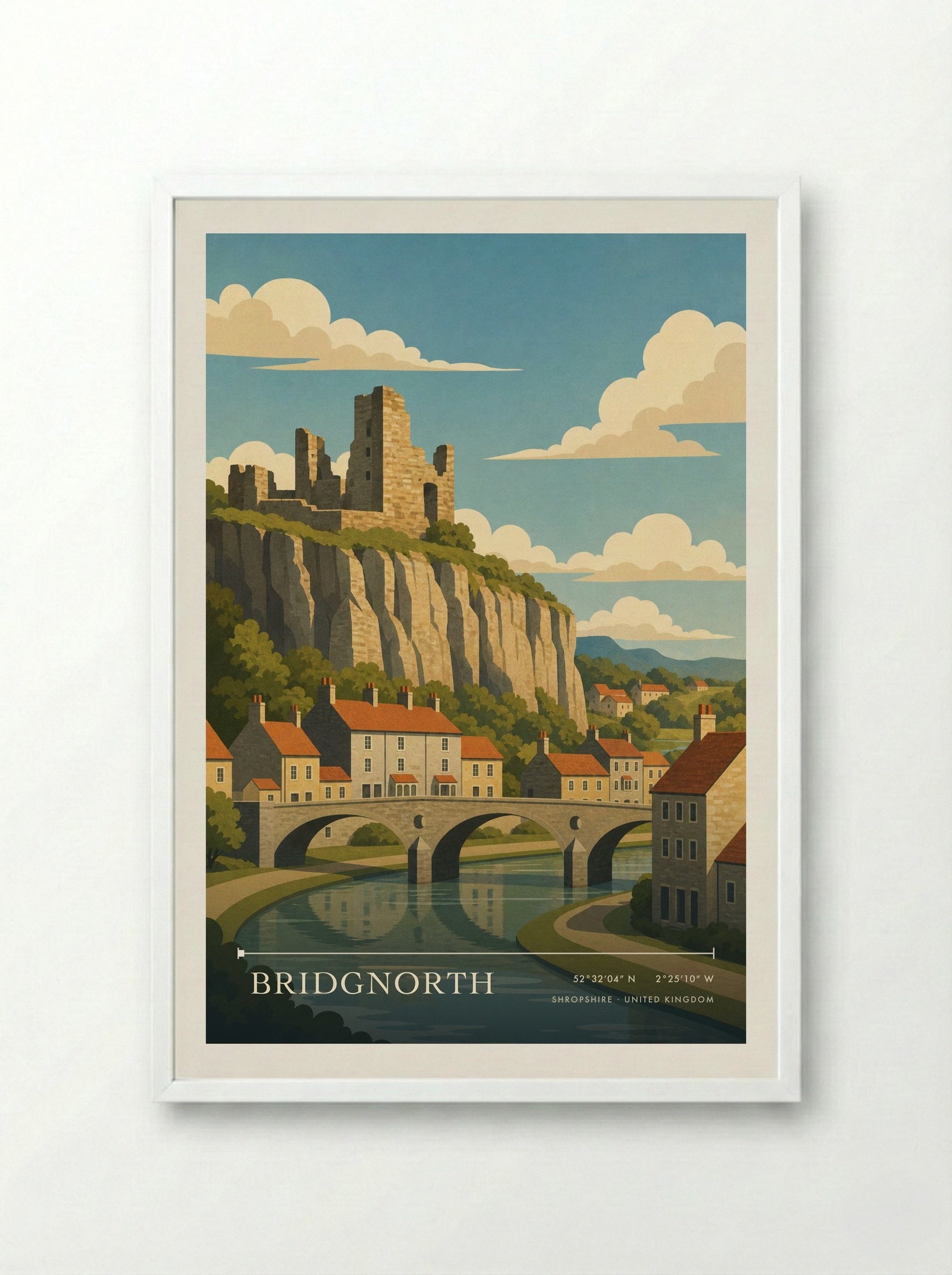 Bridgnorth Shropshire United Kingdom Travel Poster - Framed Print White