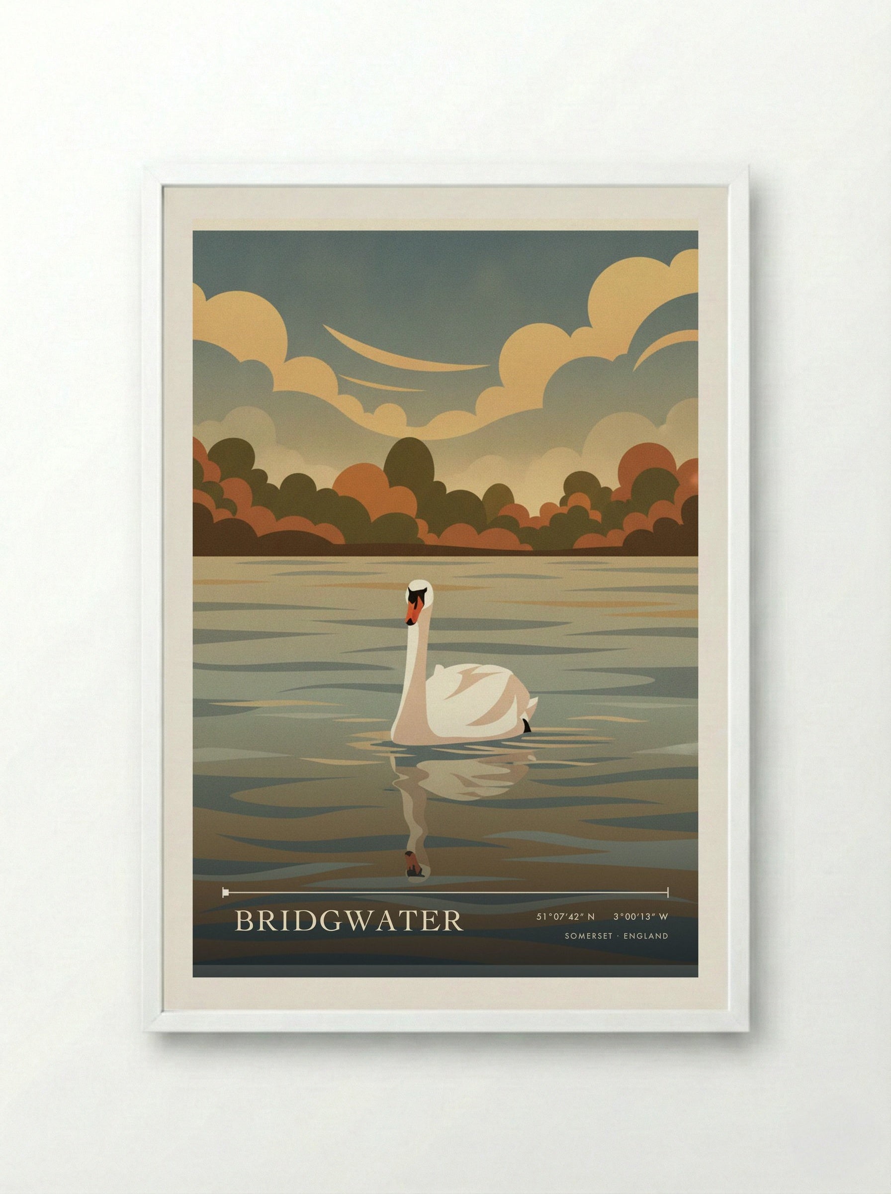 Bridgwater Somerset England Travel Poster - Framed Print White