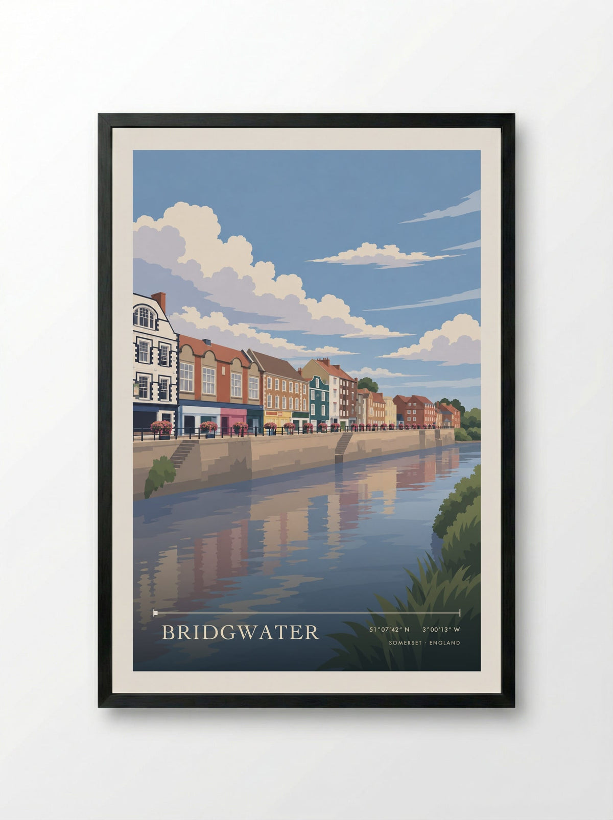 Bridgwater, Somerset | Travel Poster - Framed Print Black