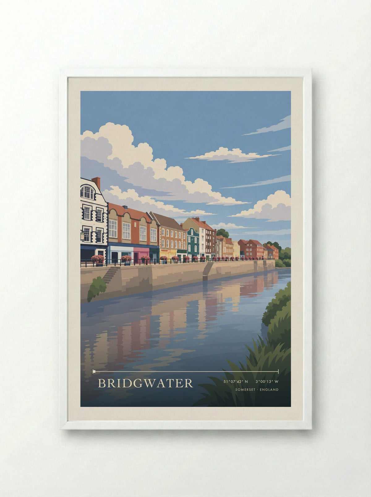 Bridgwater, Somerset | Travel Poster - Framed Print White