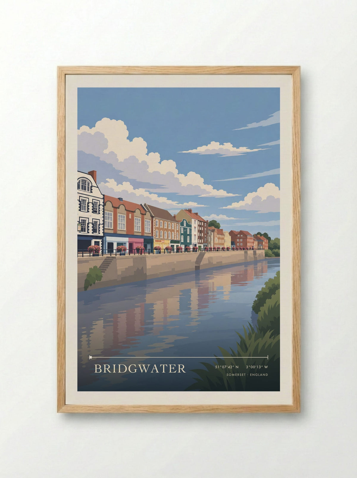 Bridgwater, Somerset | Travel Poster - Framed Print Wood