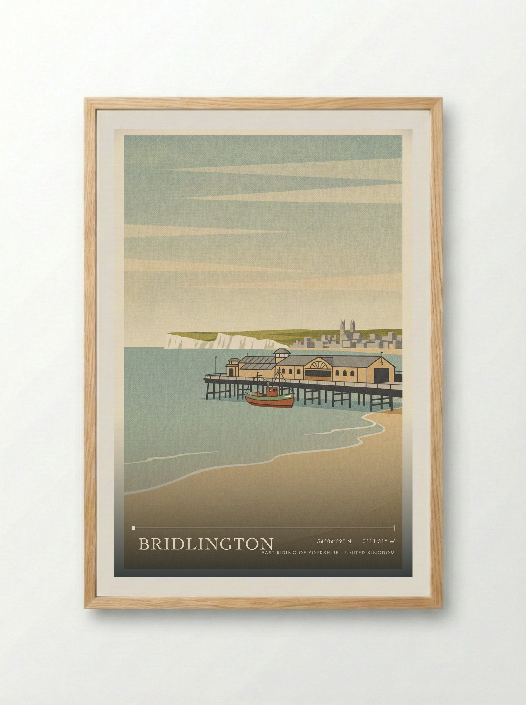 Bridlington East Riding of Yorkshire United Kingdom Travel Poster - Framed Print Wood