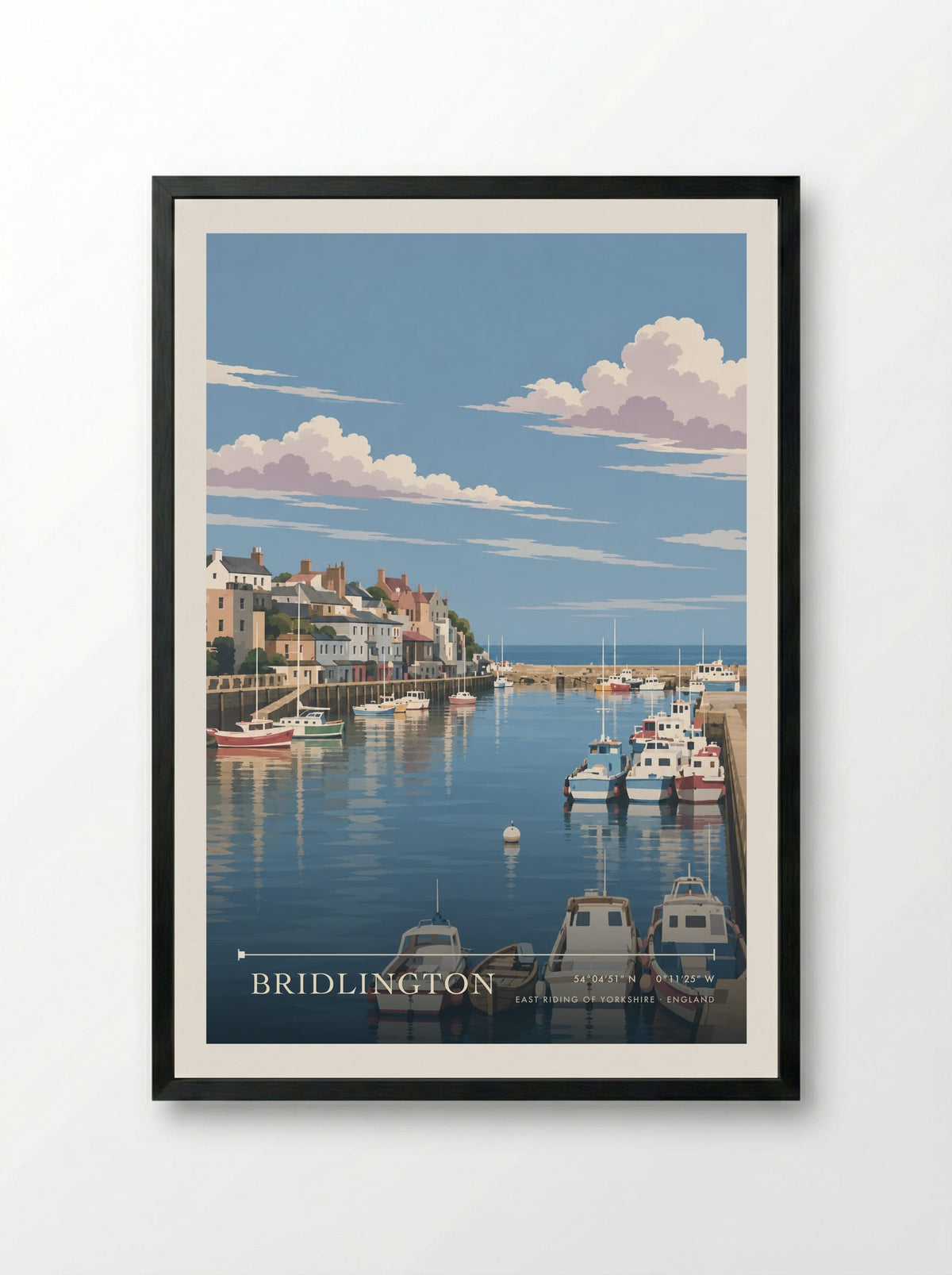 Bridlington, East Riding of Yorkshire | Travel Poster - Framed Print Black