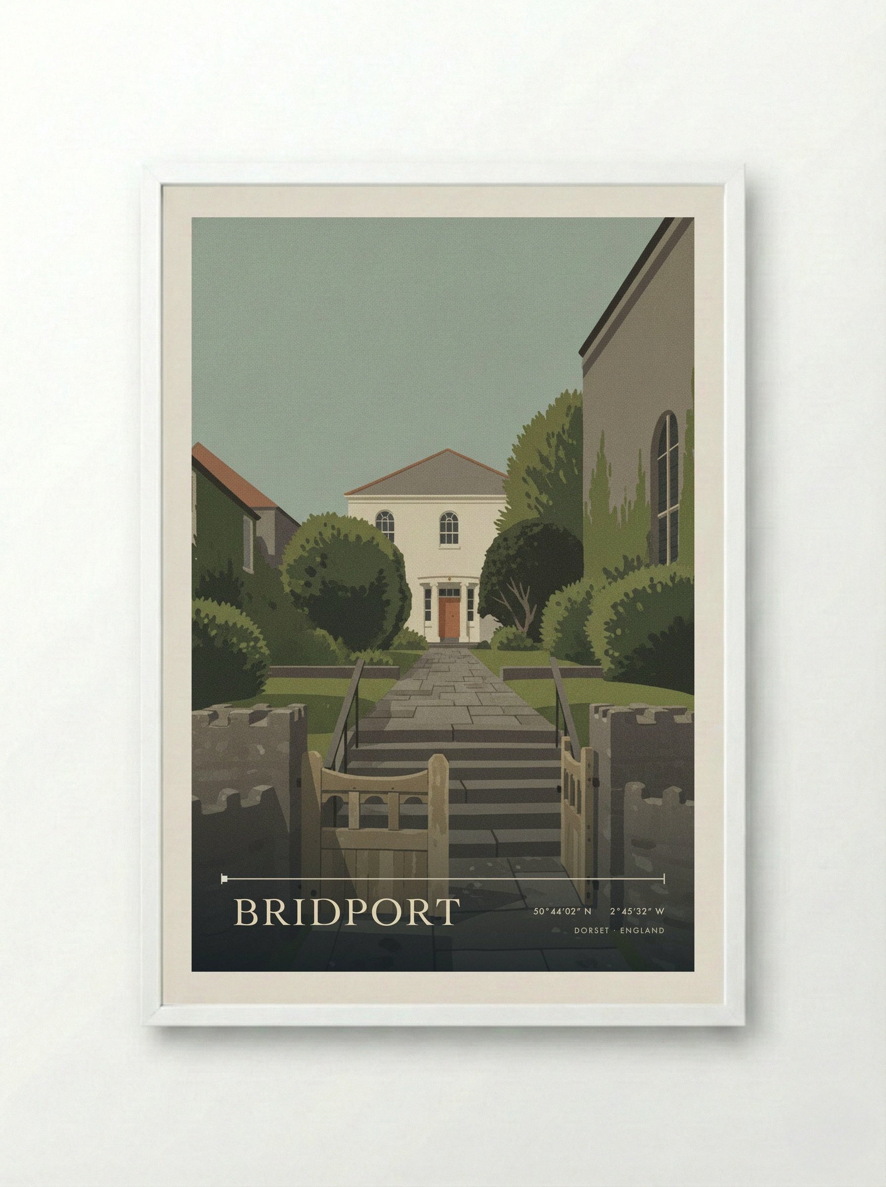 Bridport Dorset England Travel Poster - Framed Print White