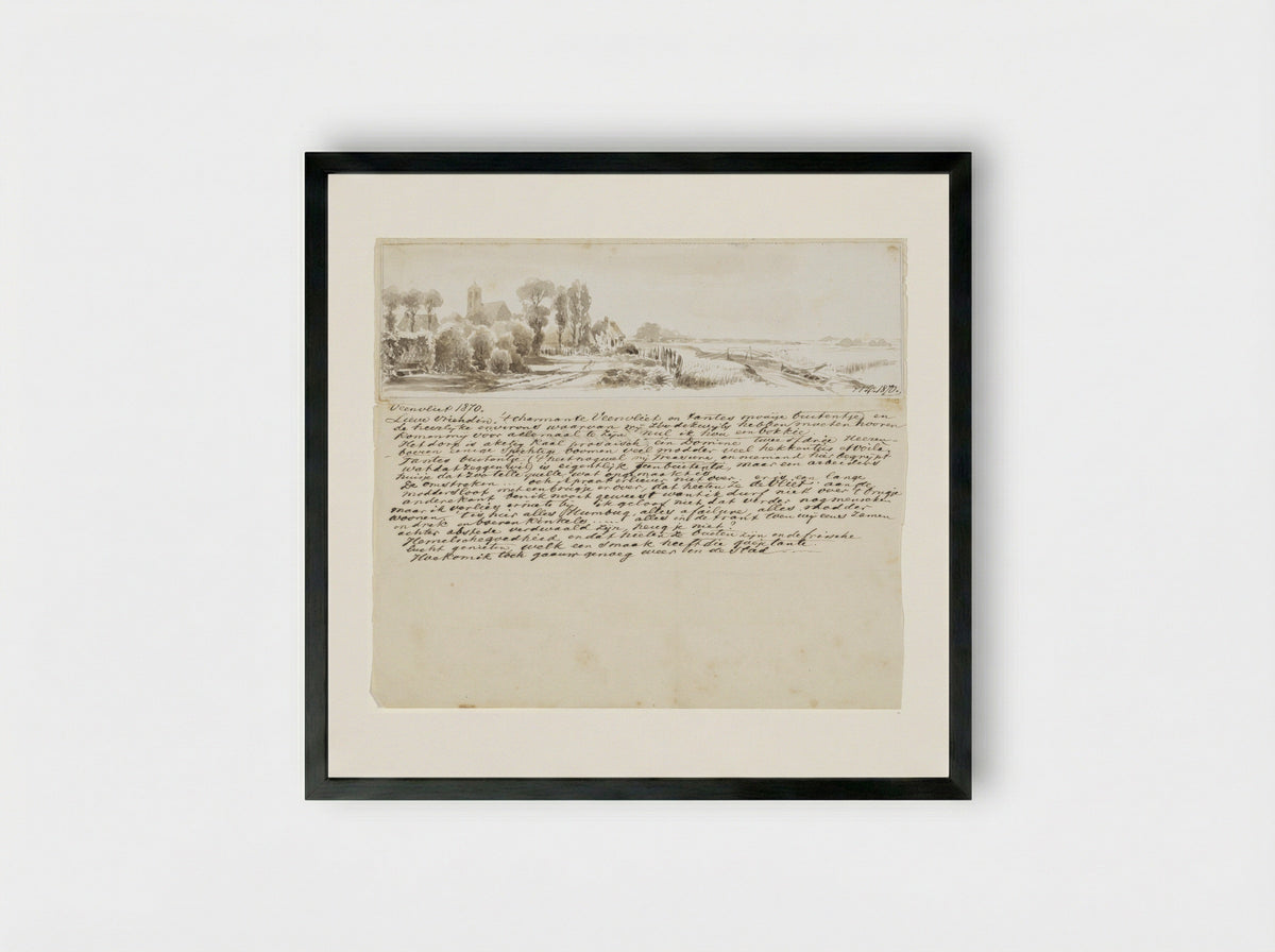Brief met gezicht te Veenvliet - Pieter van Loon - Framed Print Black