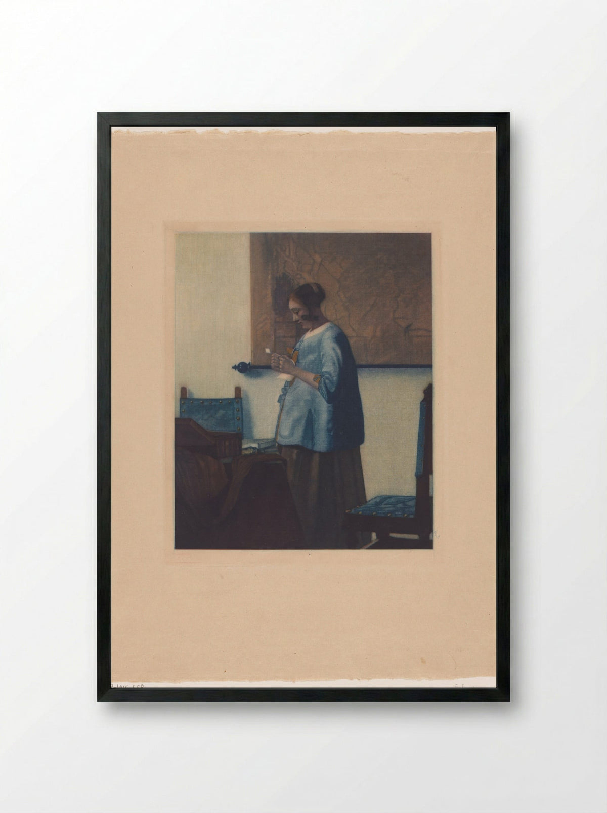 Brieflezende vrouw - Frans Everbag - Framed Print Black