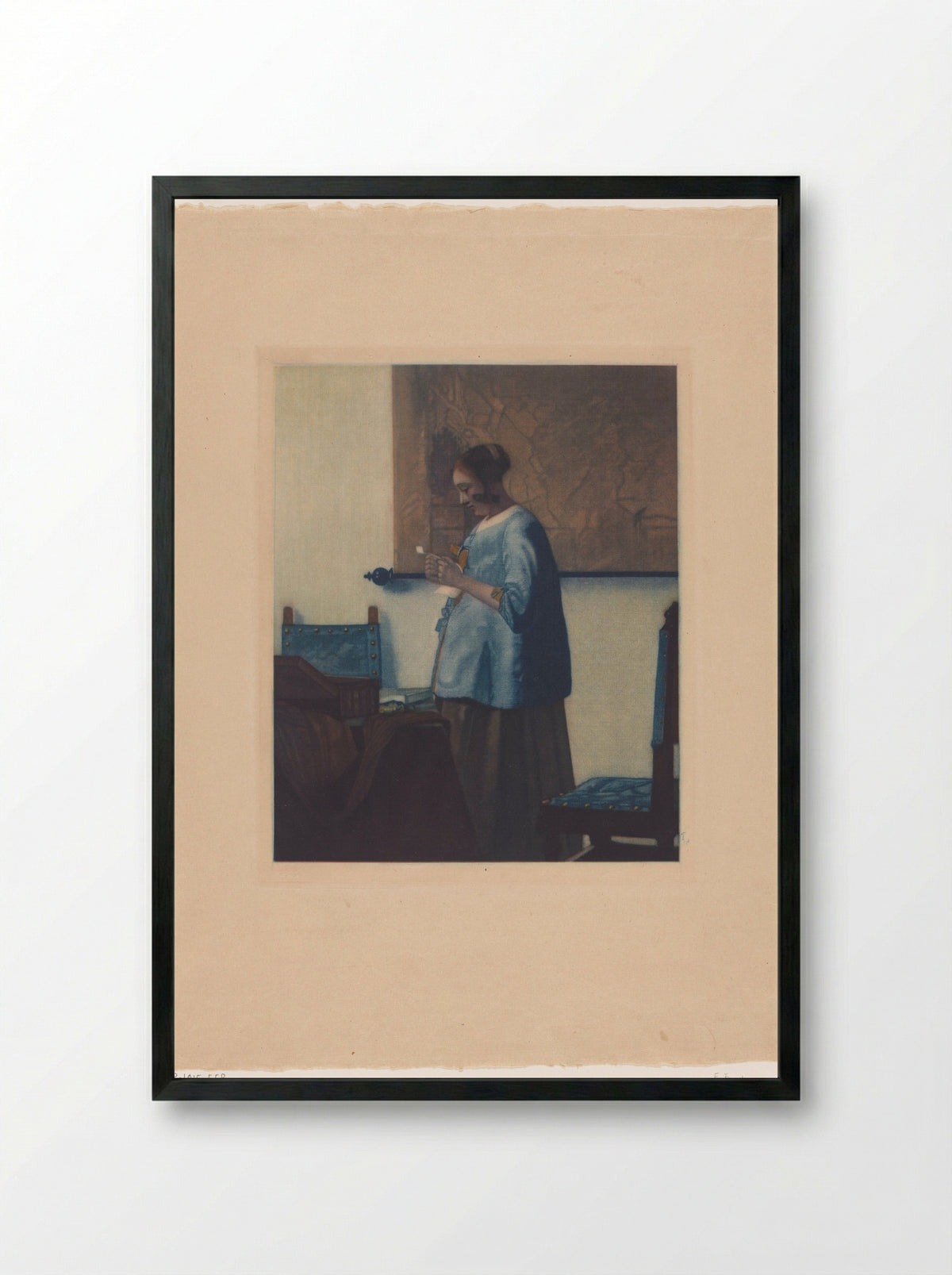 Brieflezende vrouw - Frans Everbag - Framed Print Black