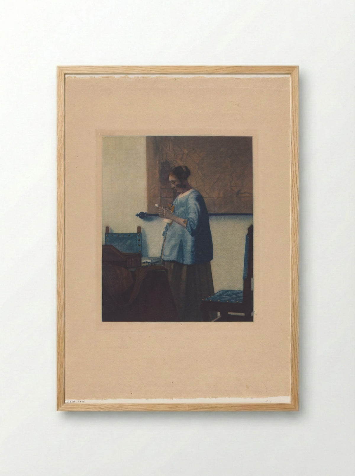 Brieflezende vrouw - Frans Everbag - Framed Print Wood