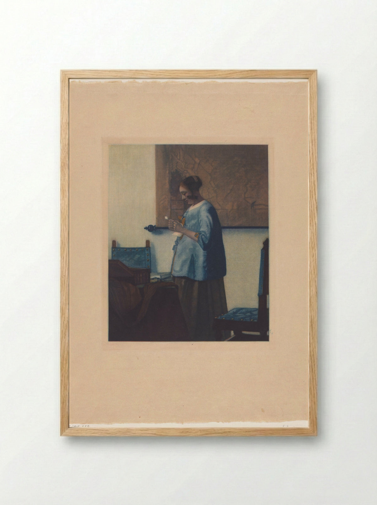 Brieflezende vrouw - Frans Everbag - Framed Print Wood