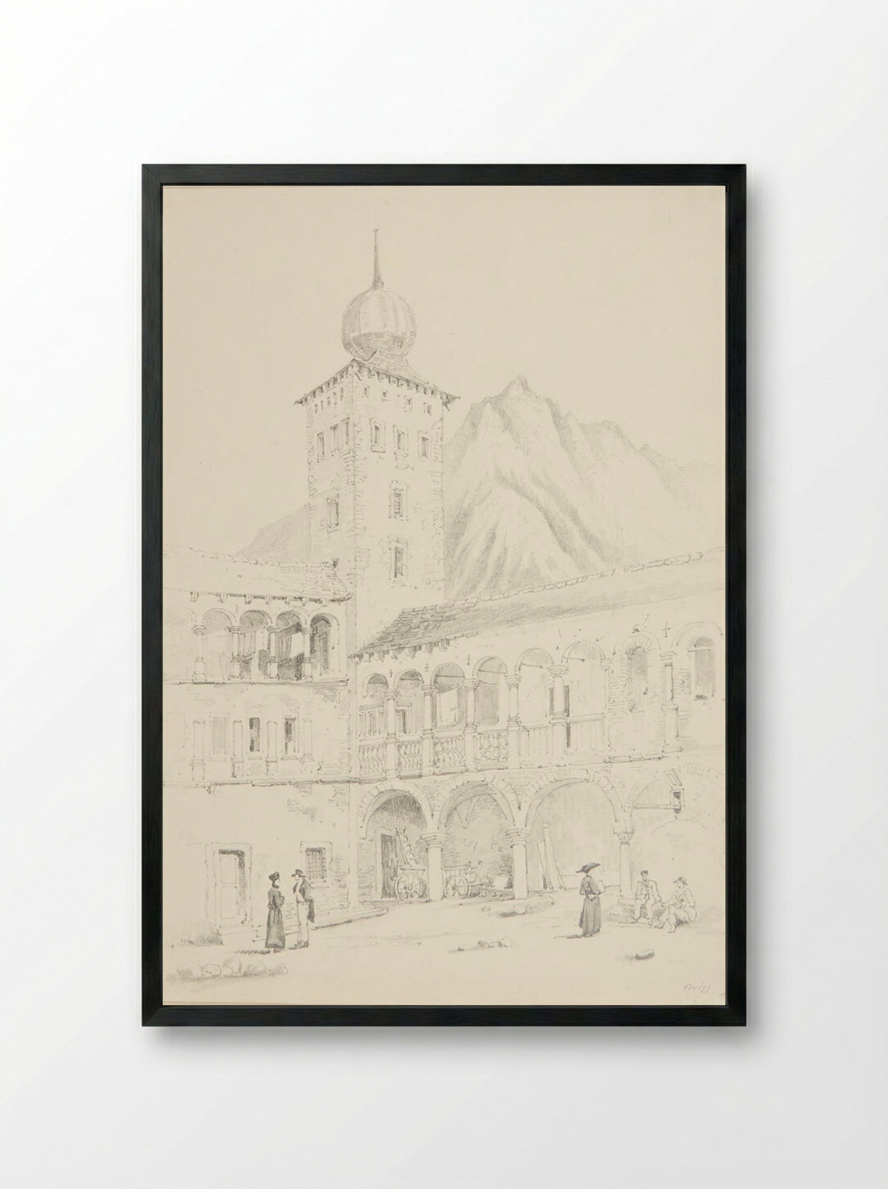 Brieg - Samuel Prout - Framed Print Black