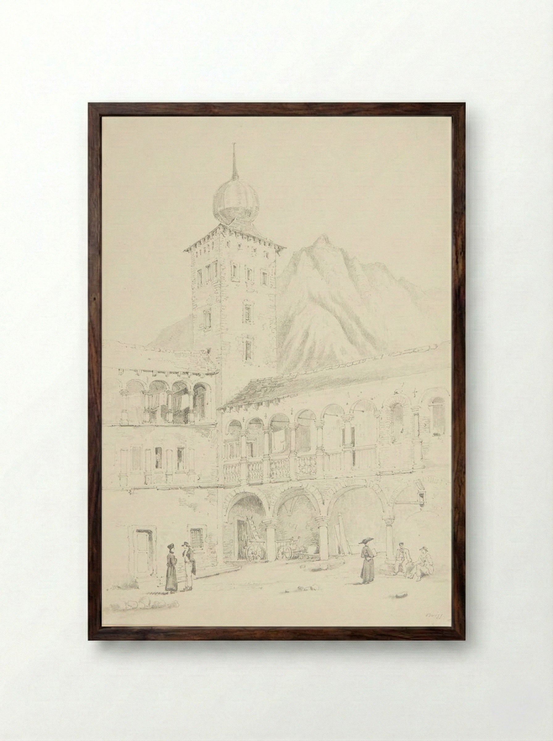 Brieg - Samuel Prout - Framed Print Dark Wood