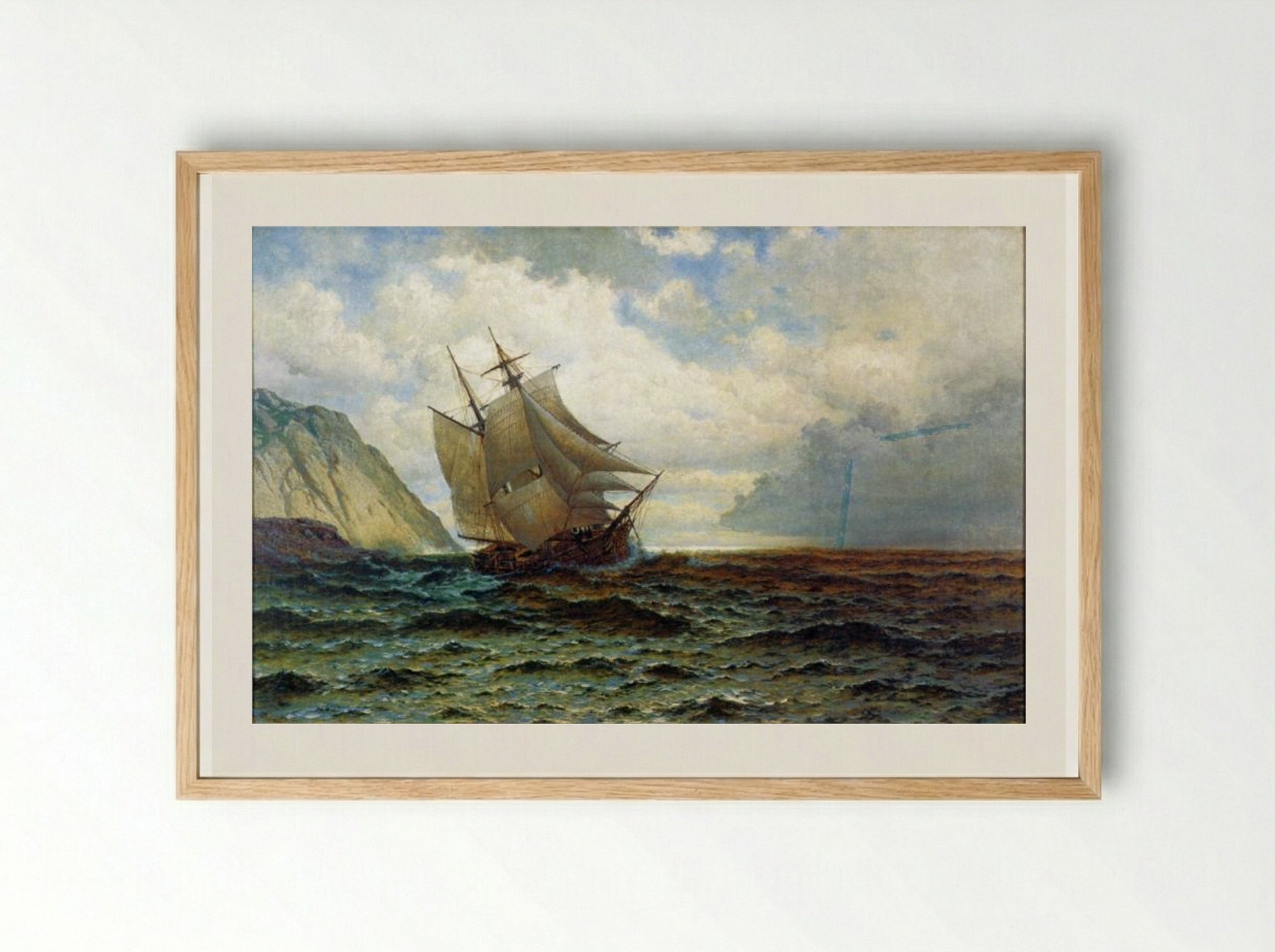 Brigantine off the Lee Shore - William Bradford - Framed Print Wood