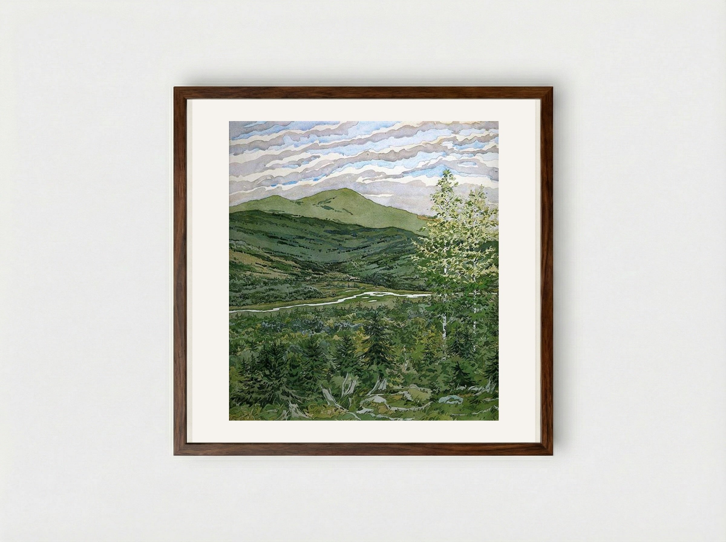 Briggs Meadow - Neil Welliver - Framed Print Dark Wood