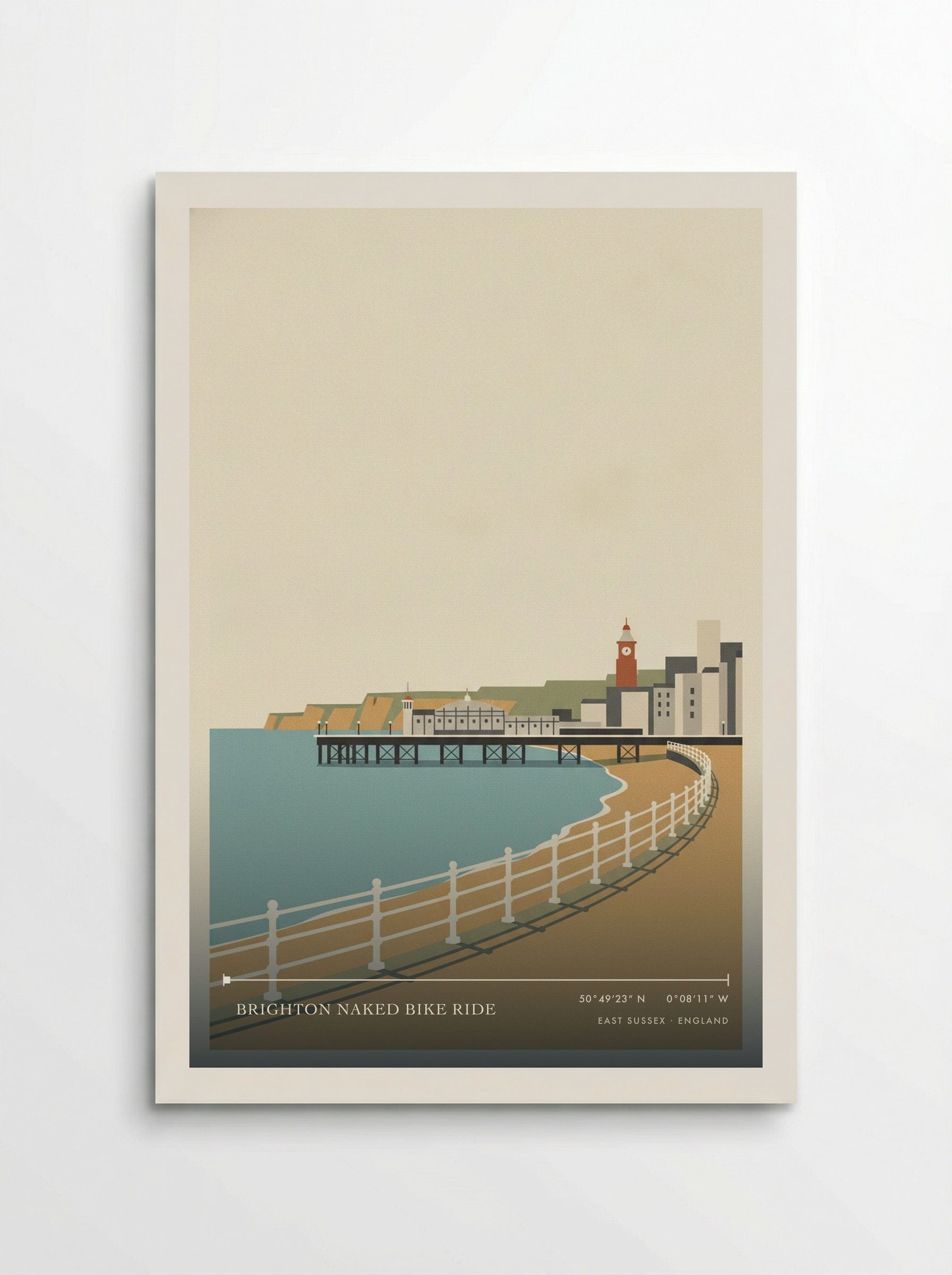 Brighton Naked Bike Ride East Sussex England Travel Poster - Poster