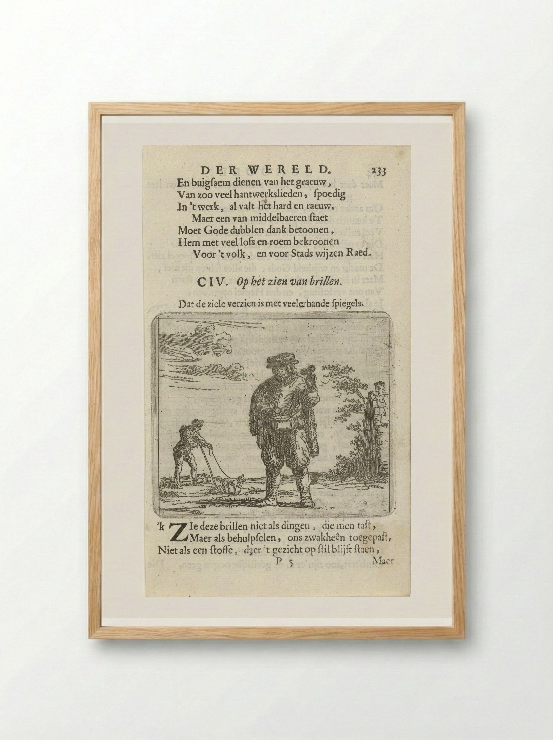 Brillenverkoper (The Spectacle Seller) - Arnold Houbraken - Framed Print Wood
