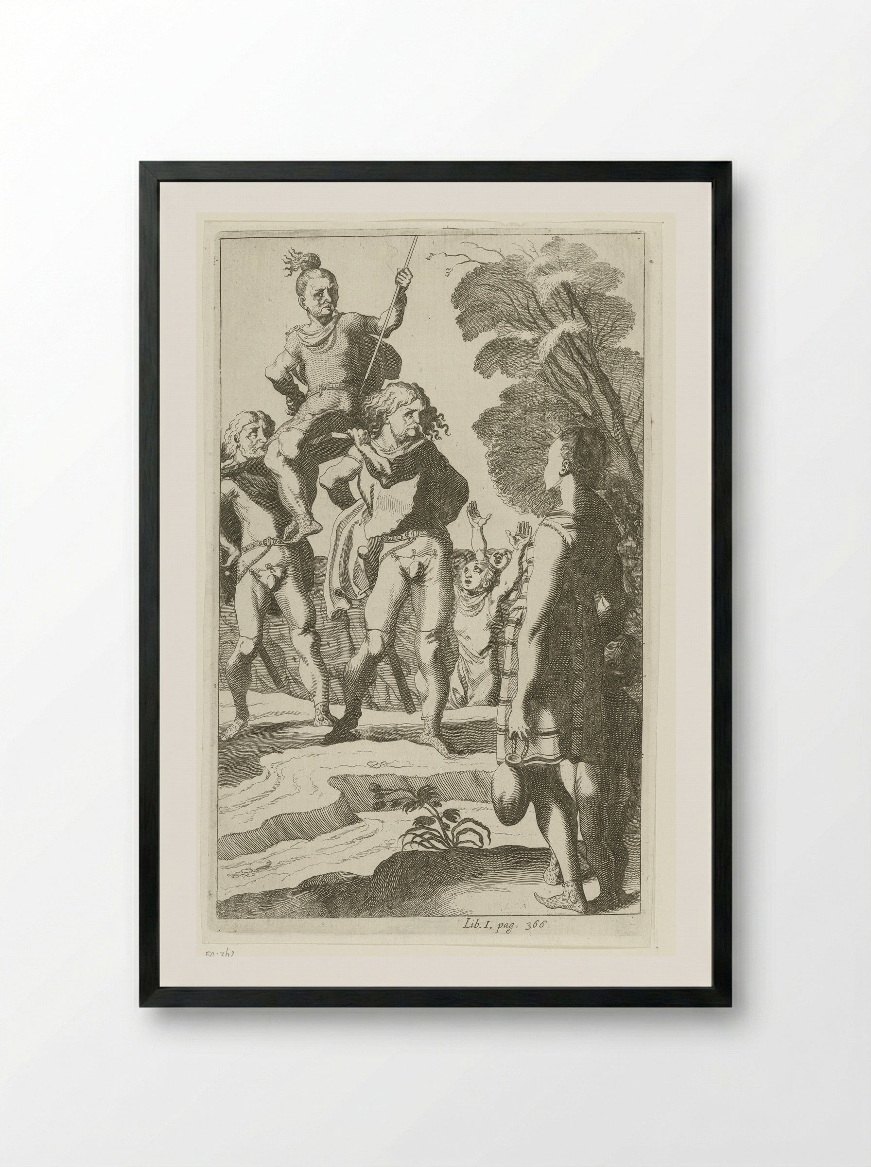 Brinio Raised on a Shield - Simon Frisius - Framed Print Black
