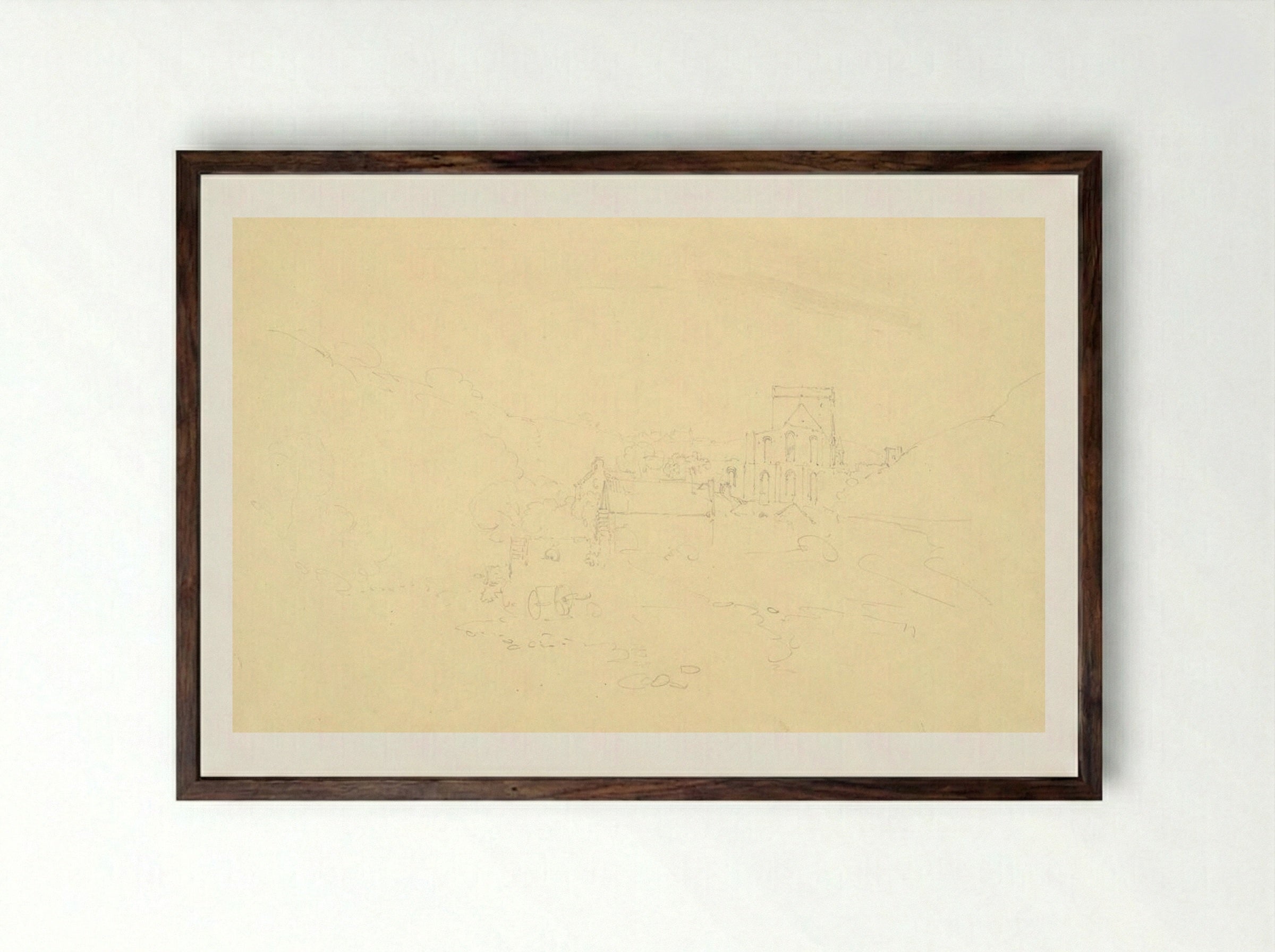 Brinkburn Priory, Northumberland - Joseph Mallord William Turner - Framed Print Dark Wood