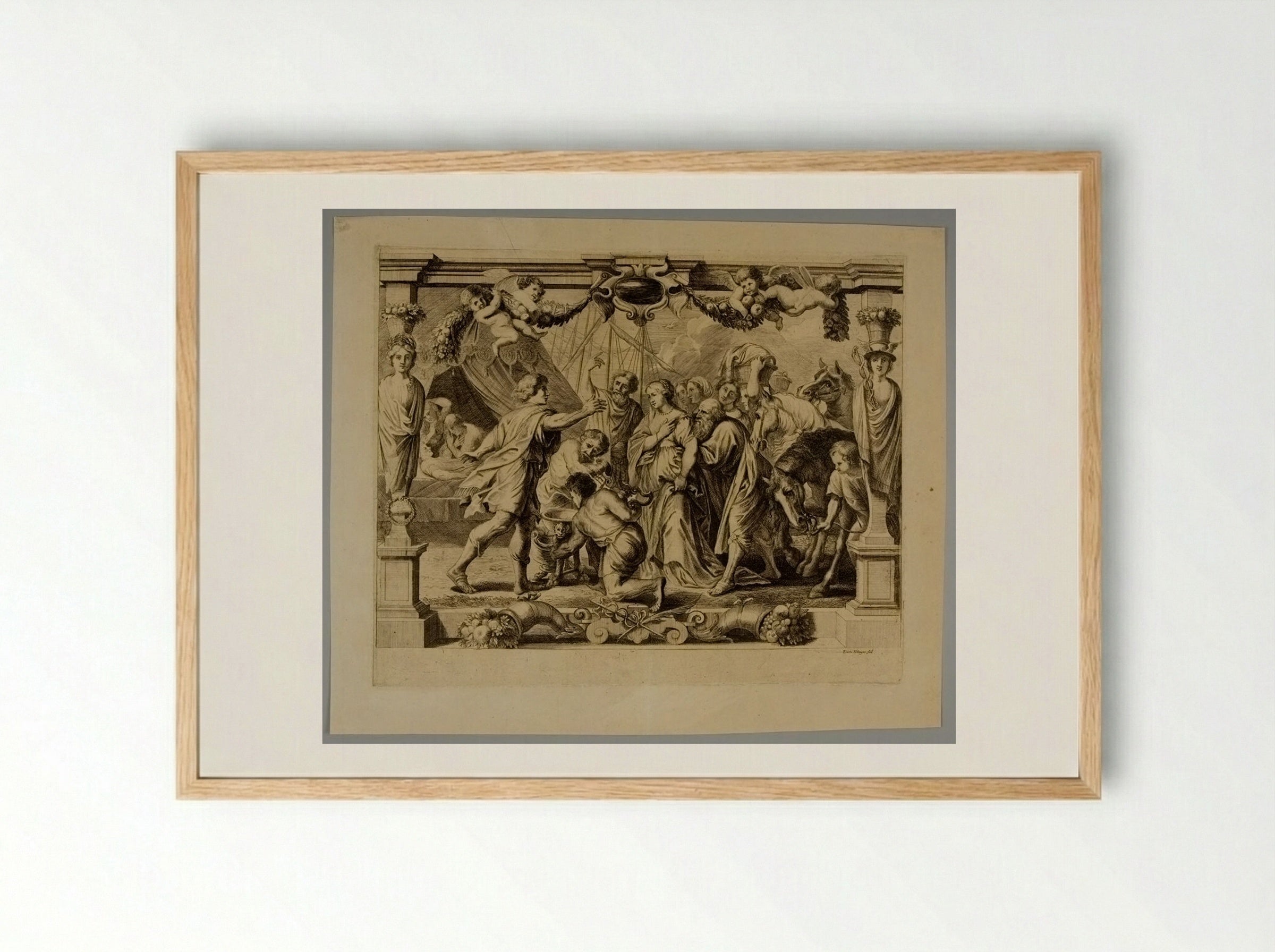 Briseis Restored to Achilles - Frans Ertinger - Framed Print Wood