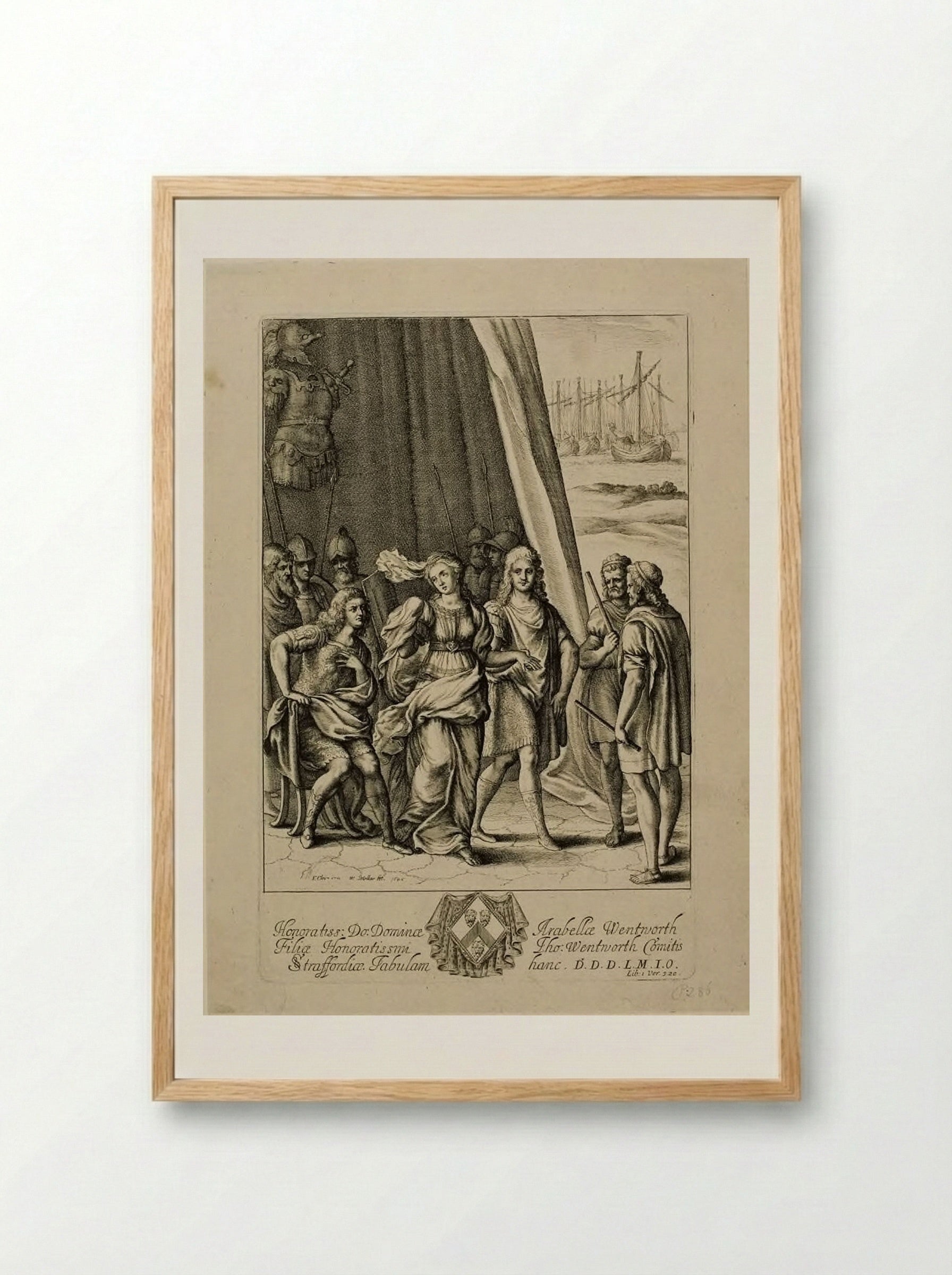 Briseis and Achilles - Wenceslaus Hollar - Framed Print Wood