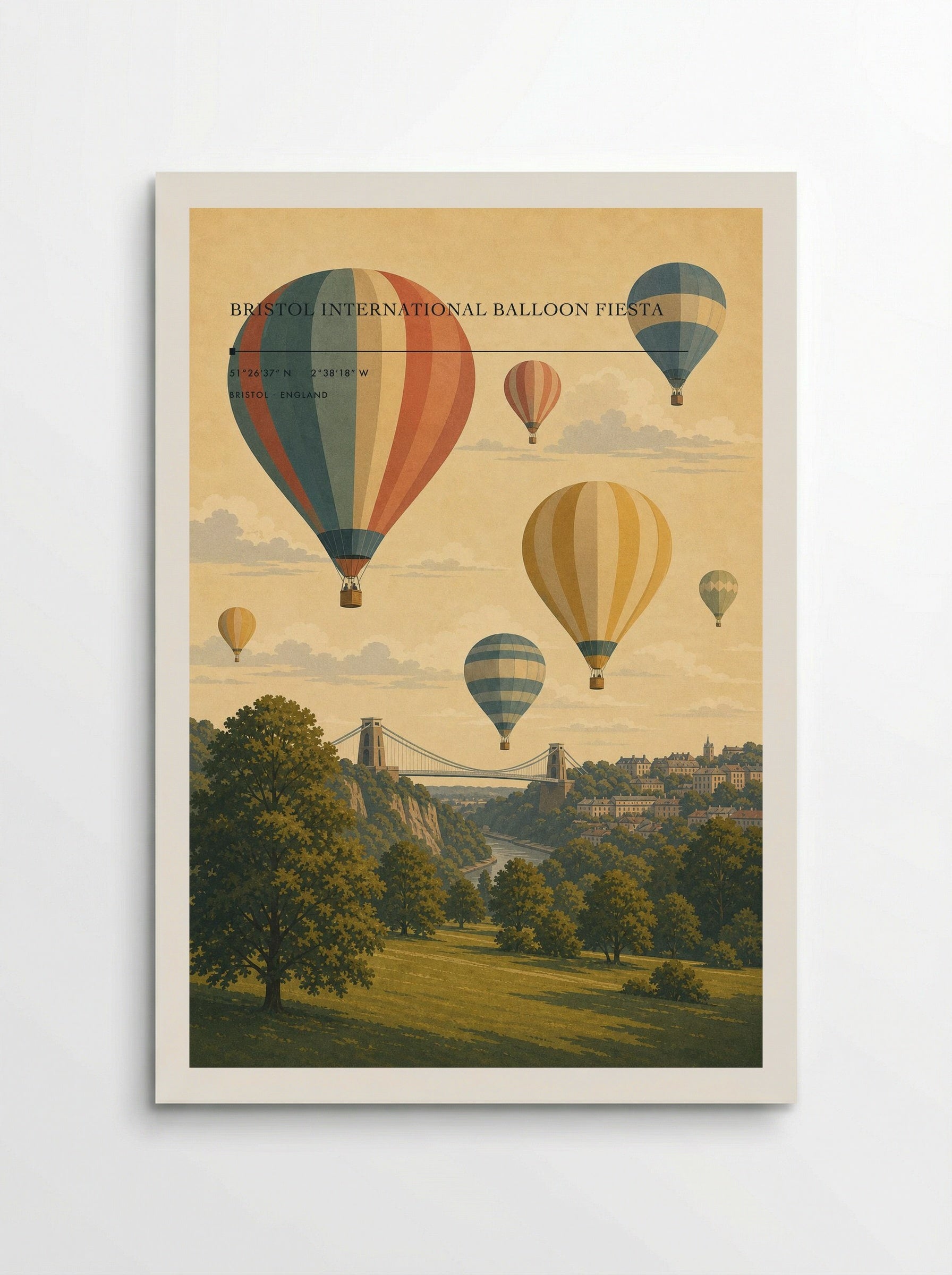 Bristol International Balloon Fiesta England Travel Poster - Poster
