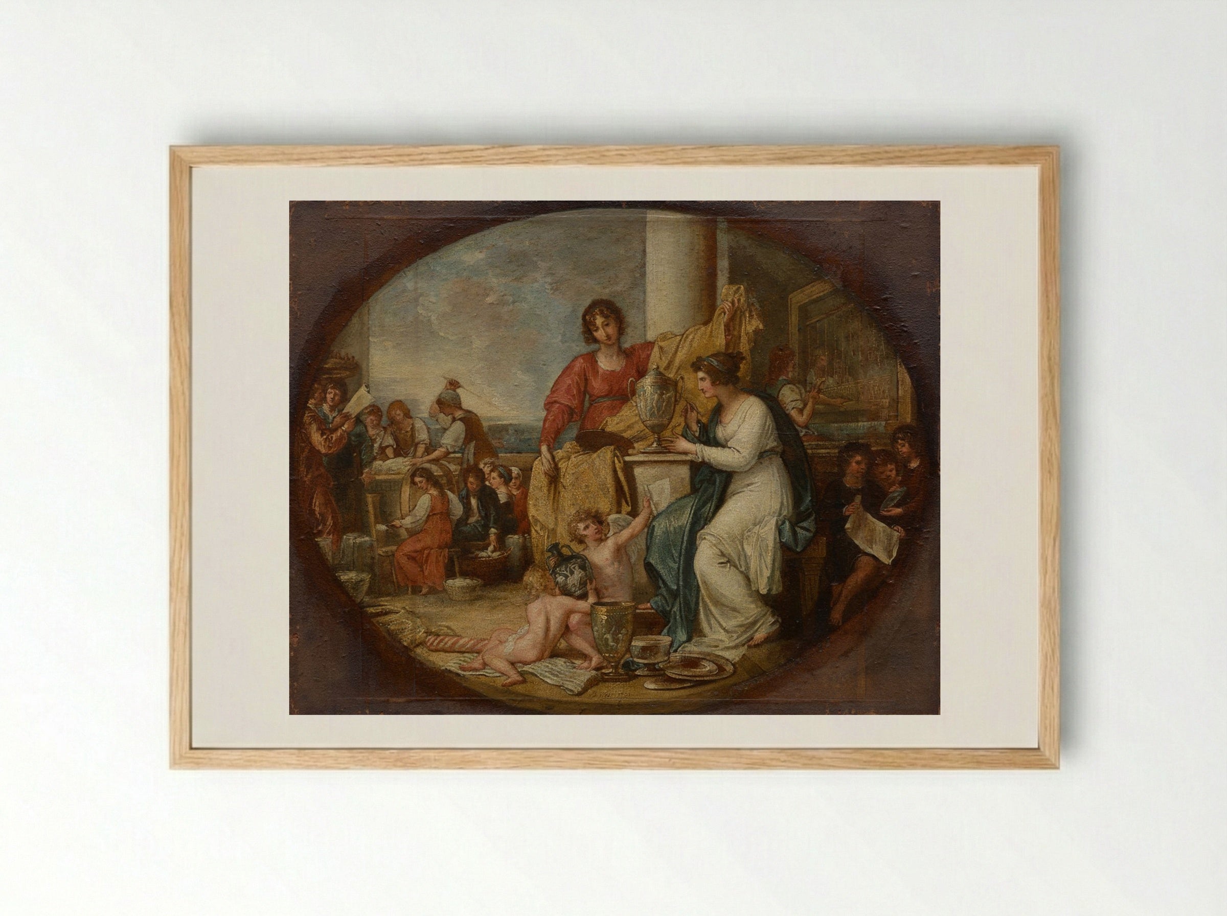 British Manufactory; A Sketch - Benjamin West - Framed Print Wood