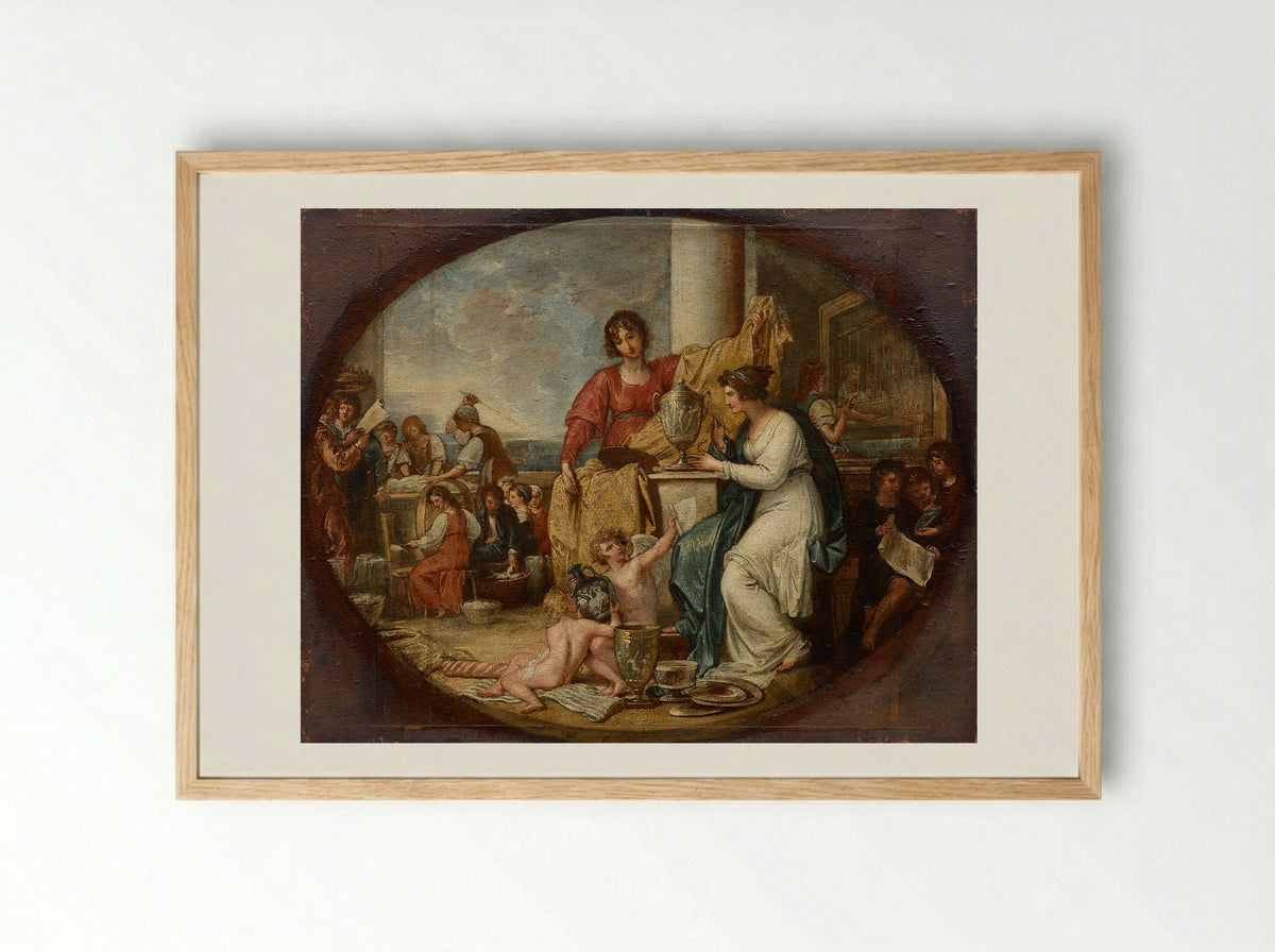 British Manufactory; A Sketch - Benjamin West - Framed Print Wood
