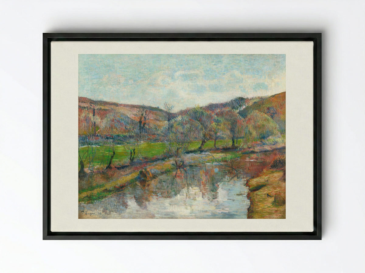 Brittany Landscape - Paul Gauguin - Framed Canvas Black