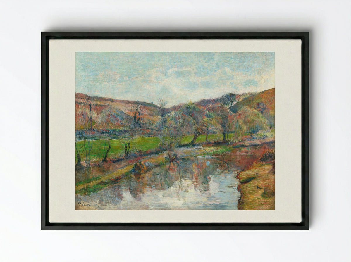 Brittany Landscape - Paul Gauguin - Framed Canvas Black