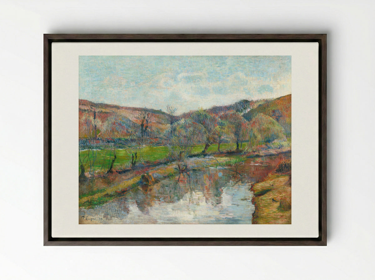 Brittany Landscape - Paul Gauguin - Framed Canvas Dark Wood