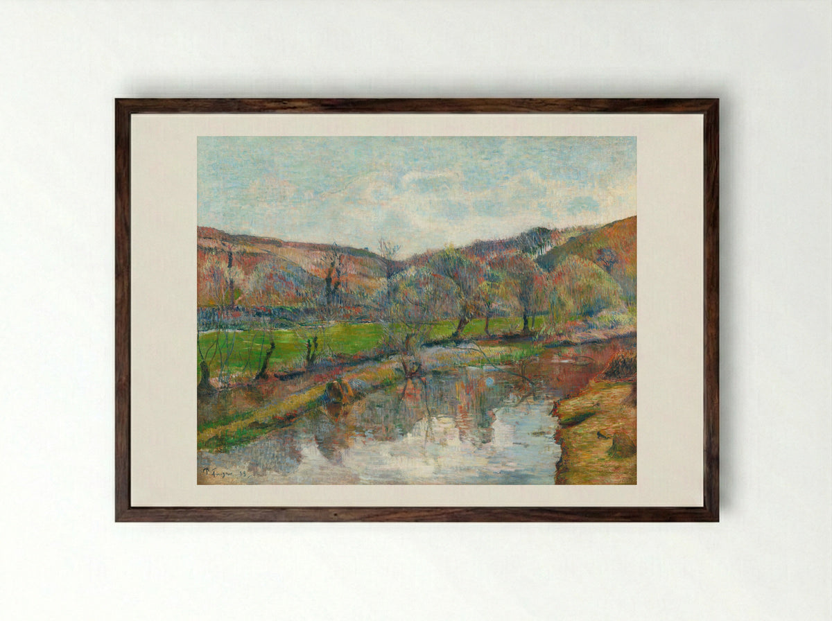 Brittany Landscape - Paul Gauguin - Framed Print Dark Wood