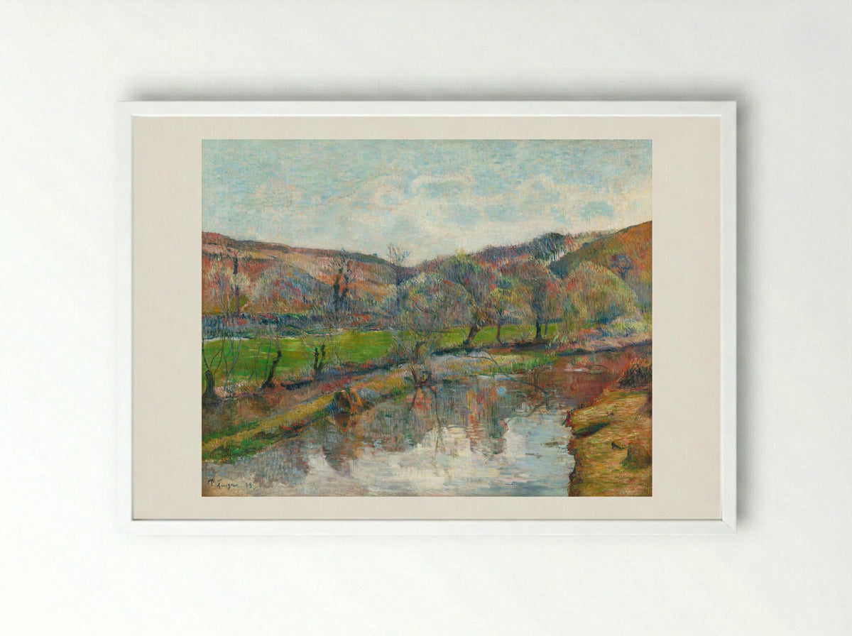 Brittany Landscape - Paul Gauguin - Framed Print White