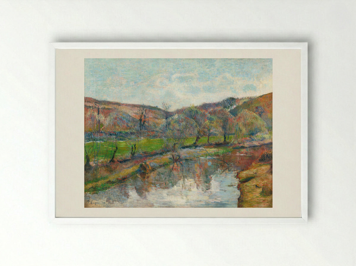Brittany Landscape - Paul Gauguin - Framed Print White