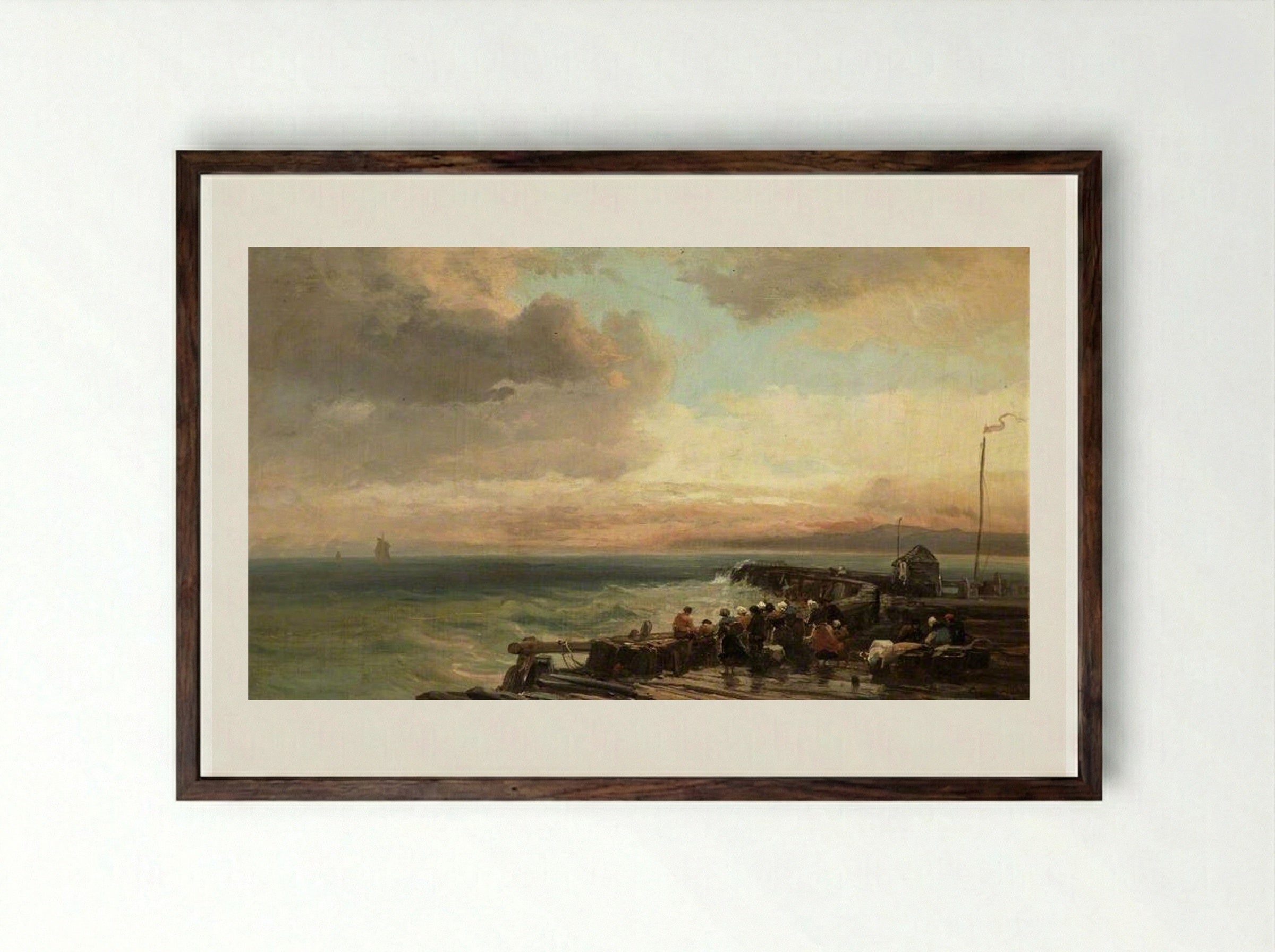 Broadstairs Pier, Kent - James Webb - Framed Print Dark Wood
