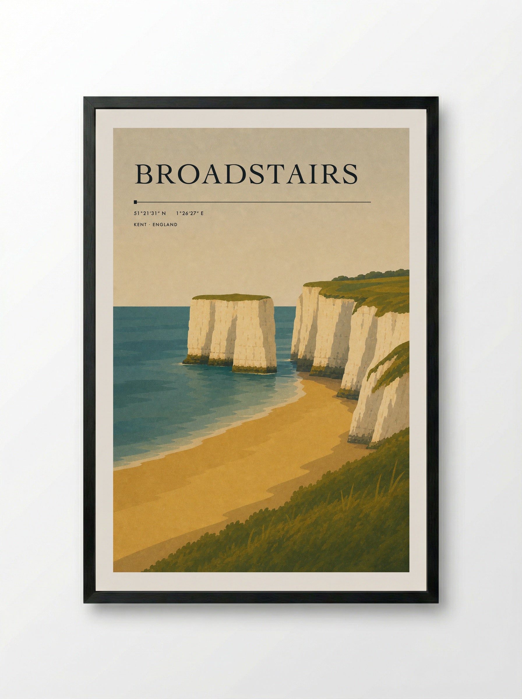 Broadstairs Travel Poster - Framed Print Black