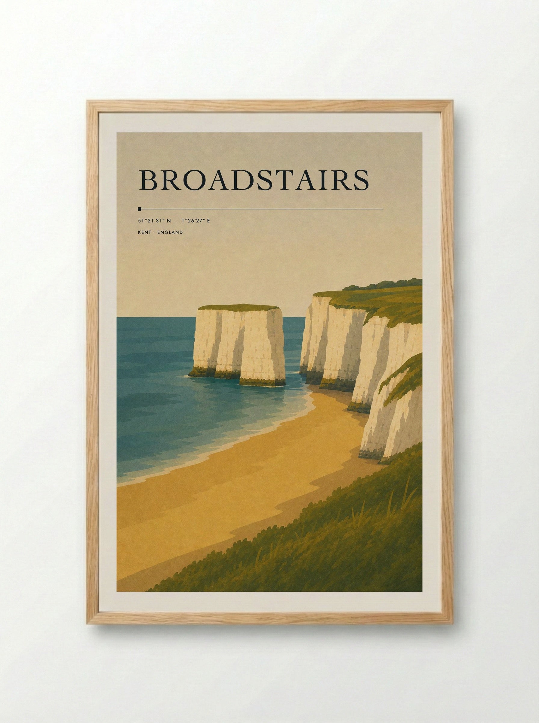 Broadstairs Travel Poster - Framed Print Wood