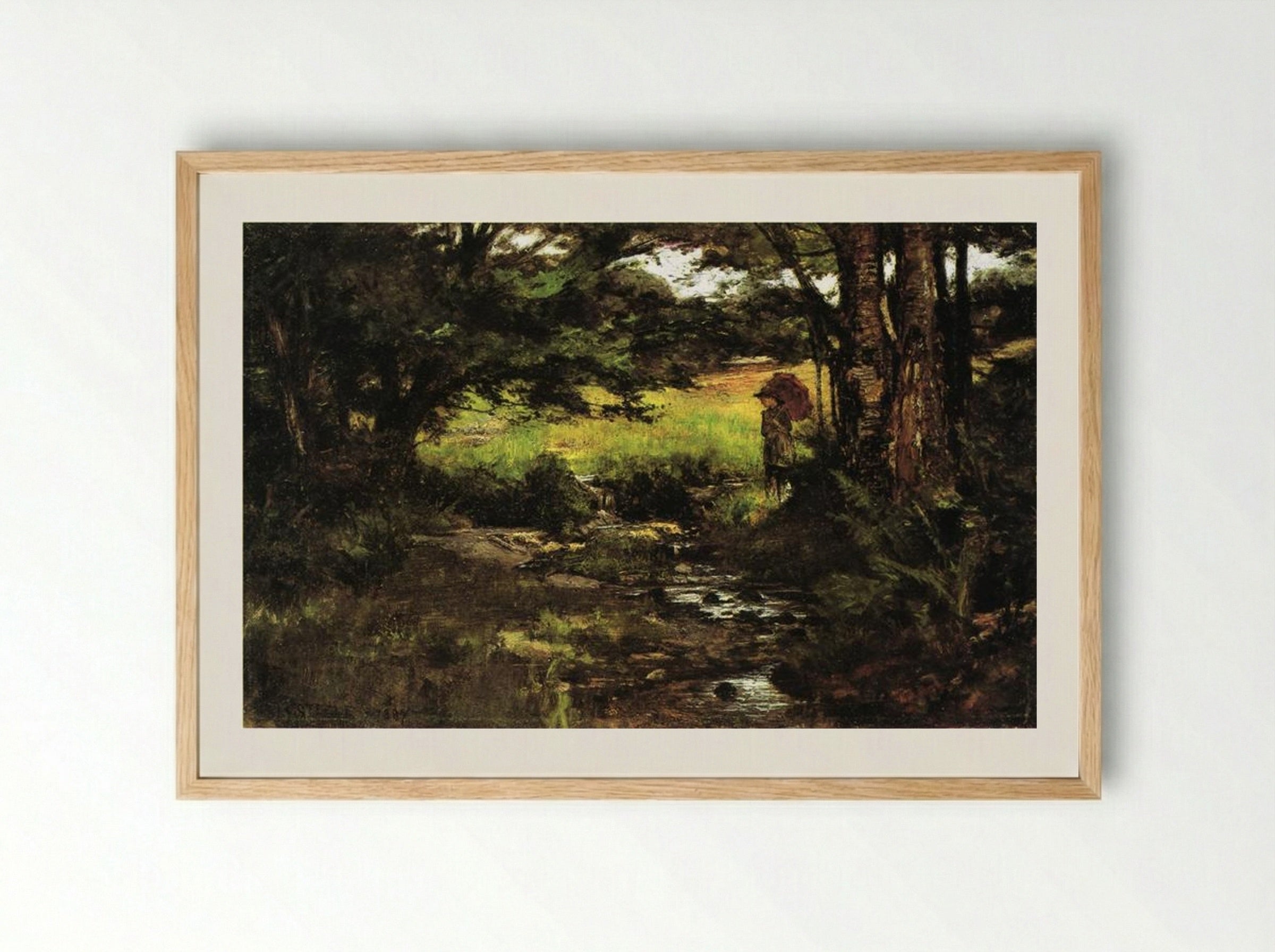 Brook in Woods - T. C. Steele - Framed Print Wood