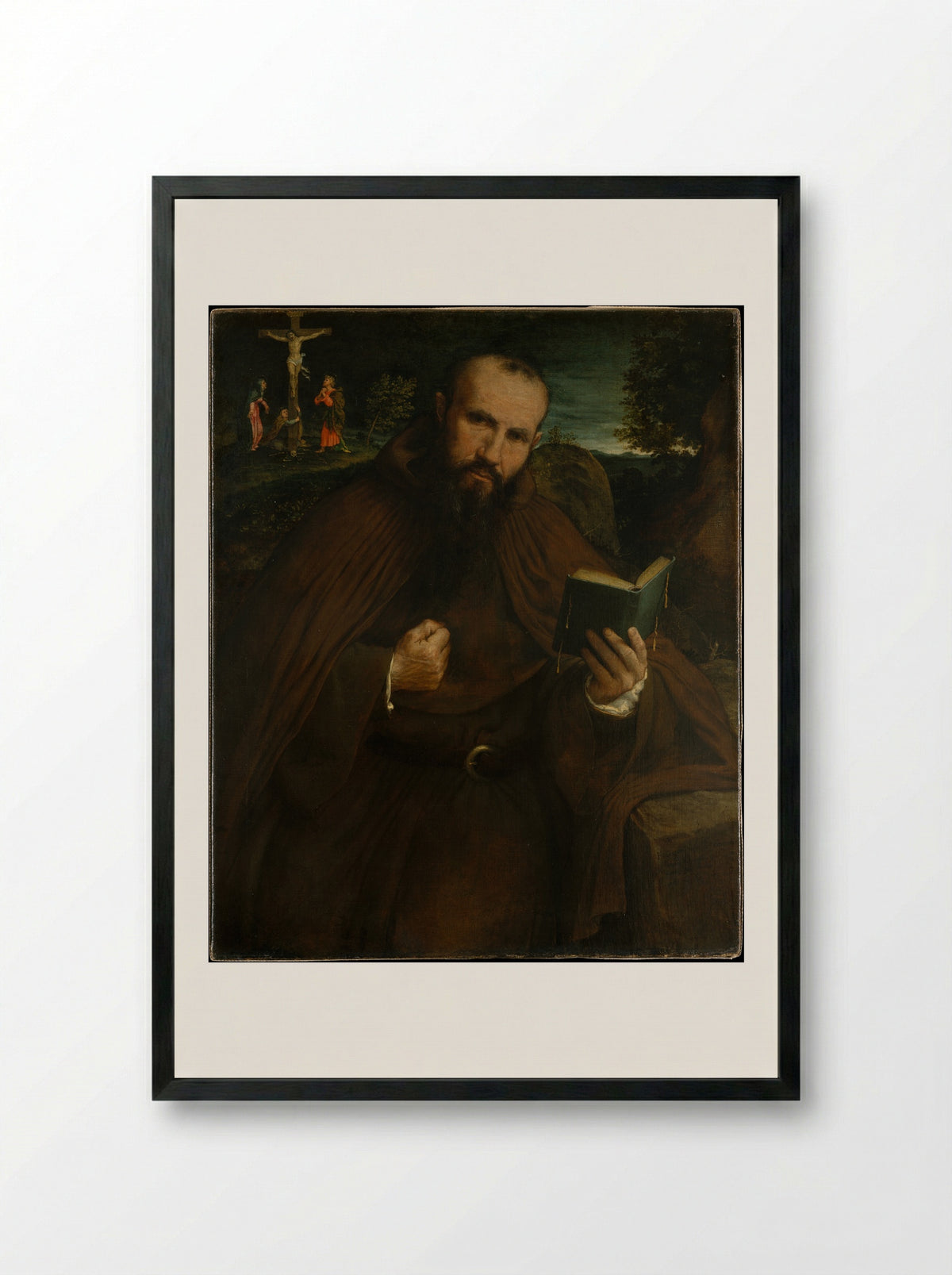 Brother Gregorio Belo of Vicenza - Lorenzo Lotto - Framed Print Black