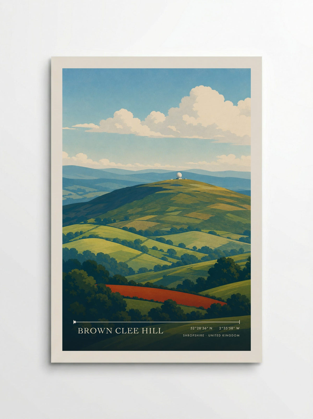 Brown Clee Hill Shropshire United Kingdom Travel Poster - Poster
