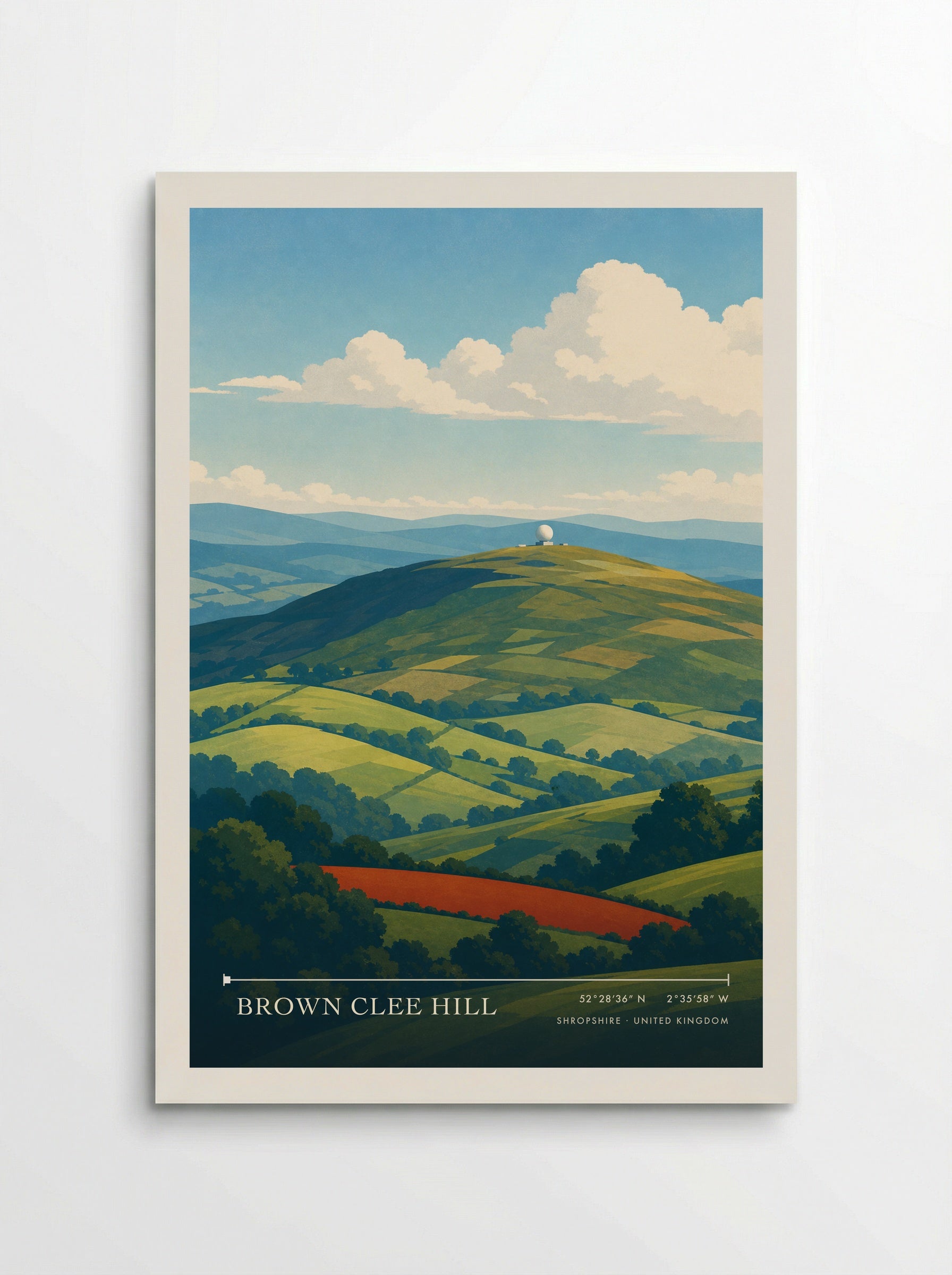 Brown Clee Hill Shropshire United Kingdom Travel Poster - Poster