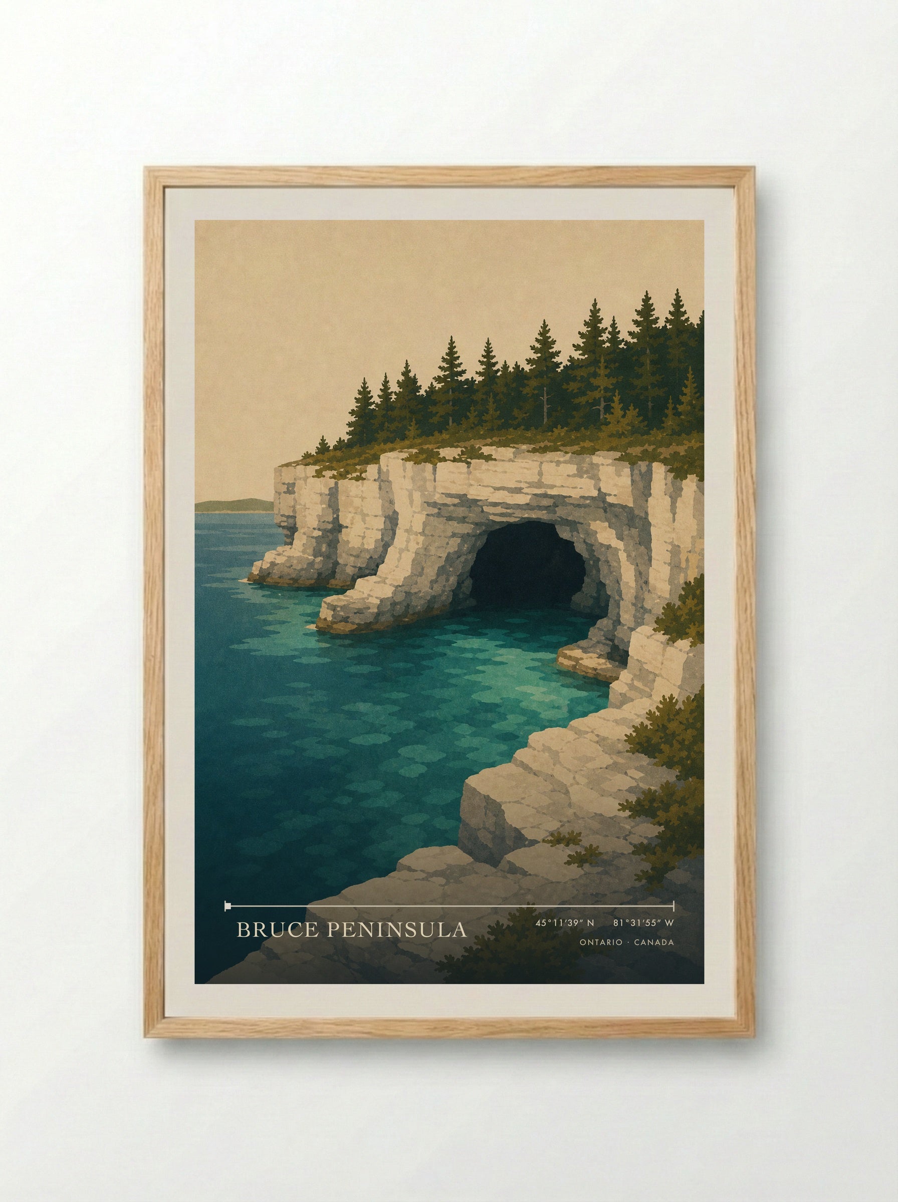 Bruce Peninsula Travel Poster - Framed Print Wood