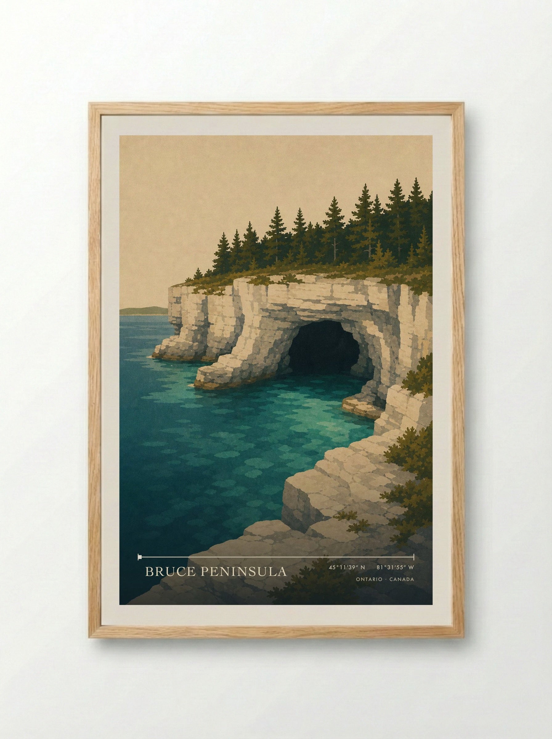 Bruce Peninsula Travel Poster - Framed Print Wood