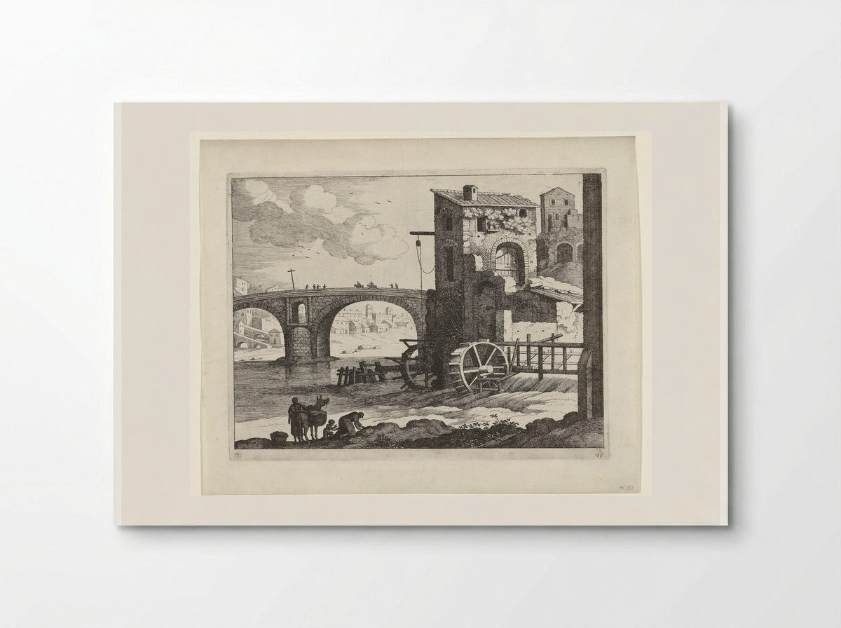 Brug en watermolen - Guilliam van Nieulandt (II) - Poster