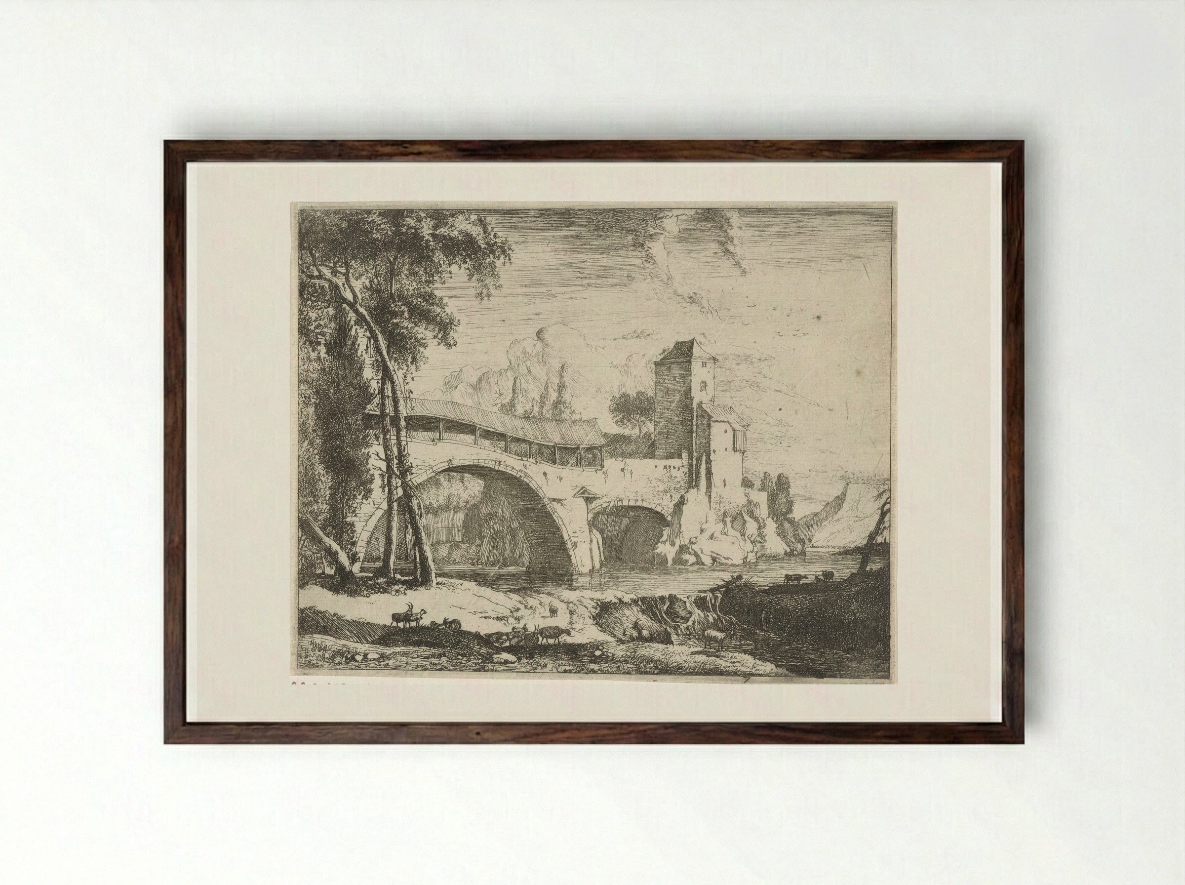 Brug in Tirol - Roelant Roghman - Framed Print Dark Wood