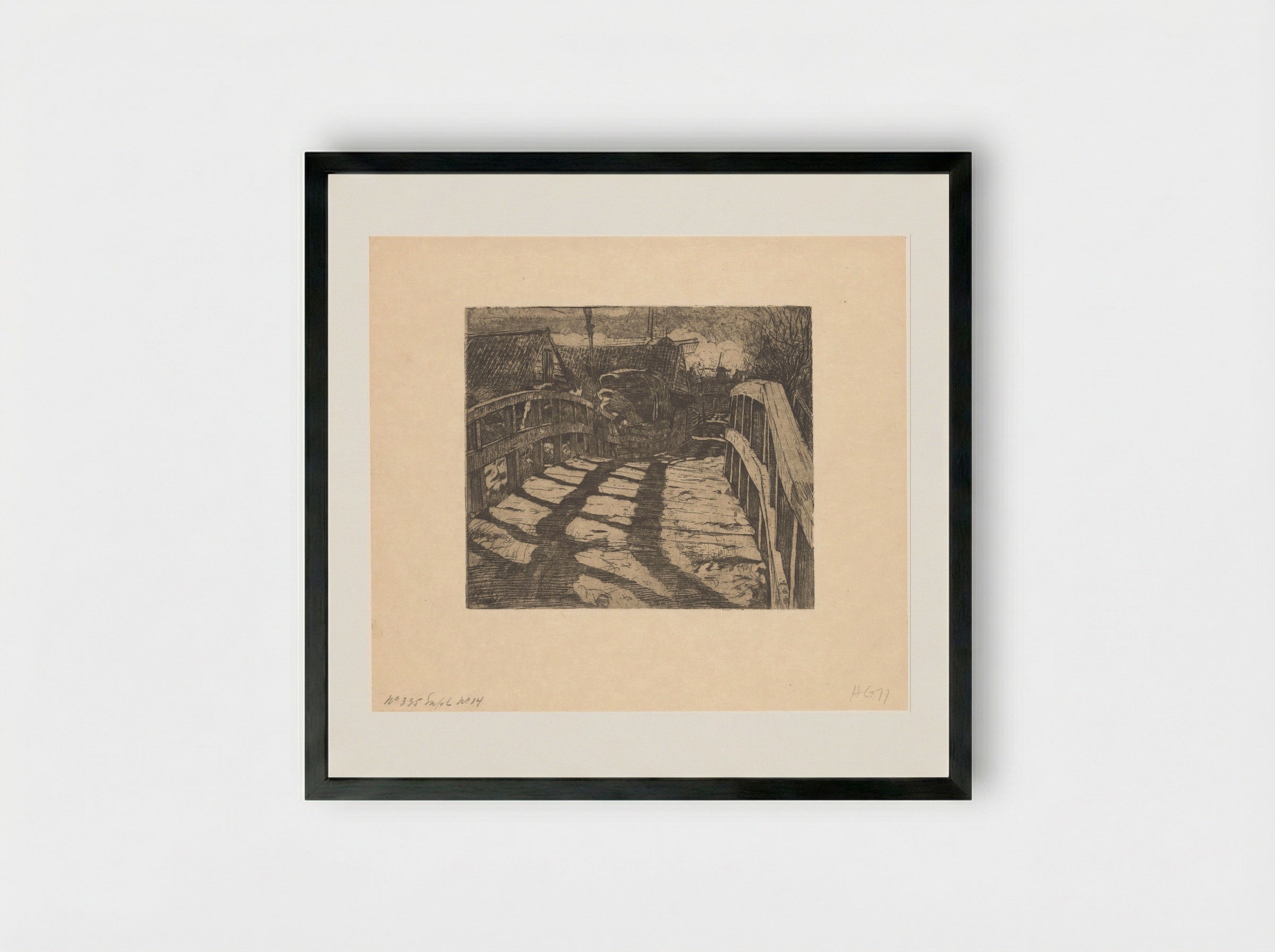 Brug in de Baarsjes in Amsterdam - Pieter Dupont - Framed Print Black